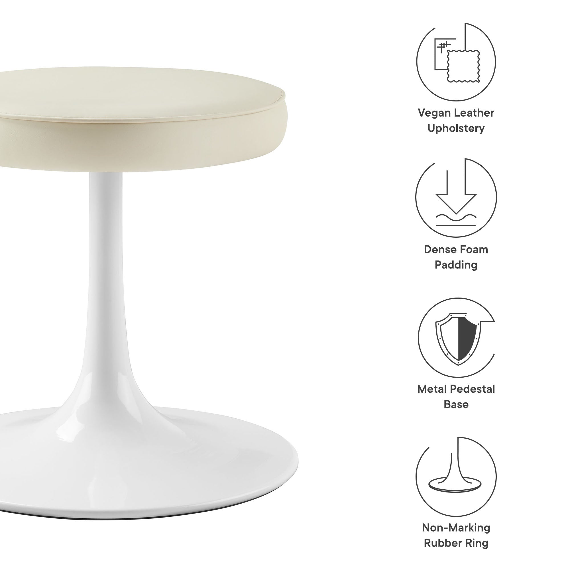 Lippa Vegan Leather Round Stool by Modway - Best Buy Furniture