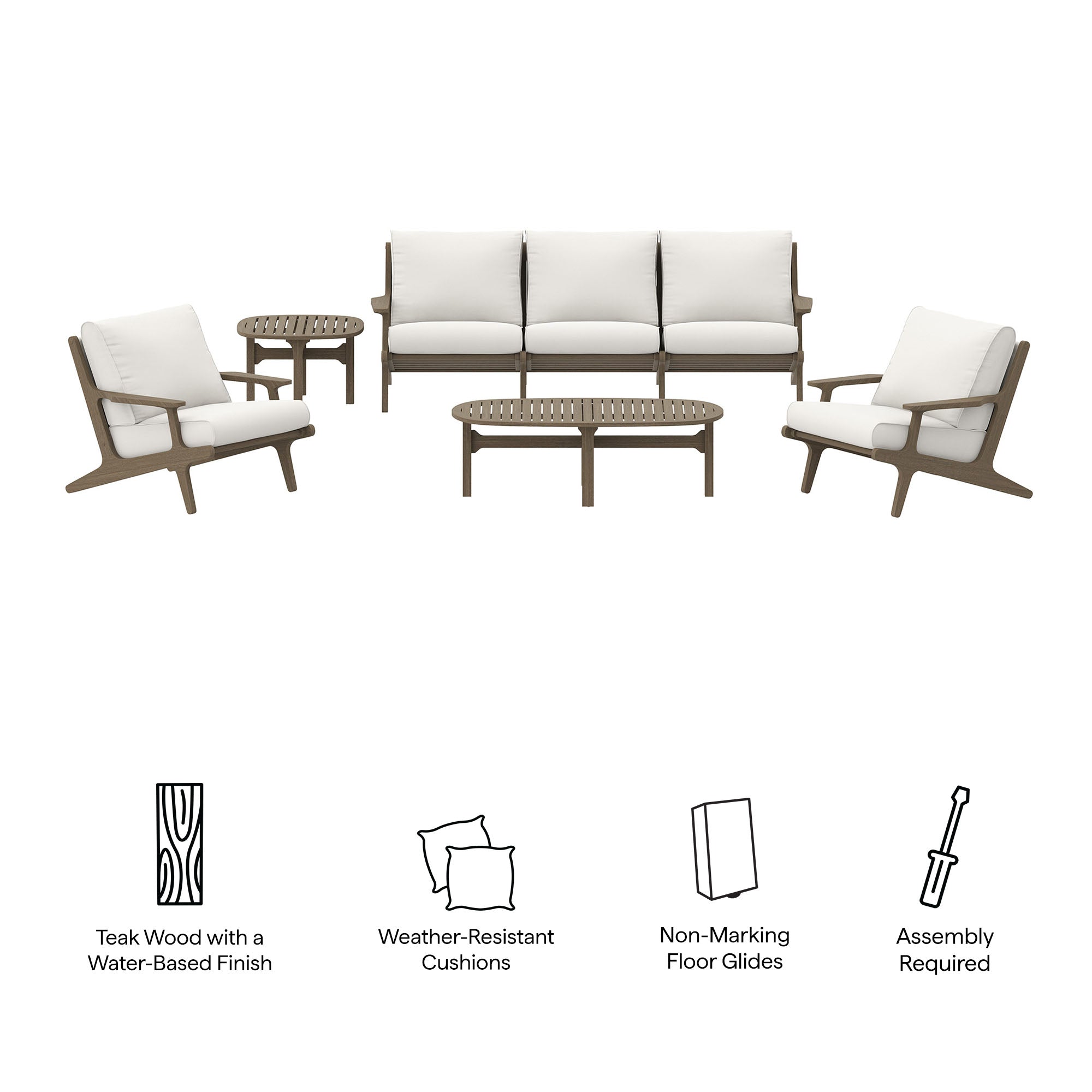 Saratoga 4-Piece Outdoor Patio Teak Wood Furniture Set by Modway - Best Buy Furniture