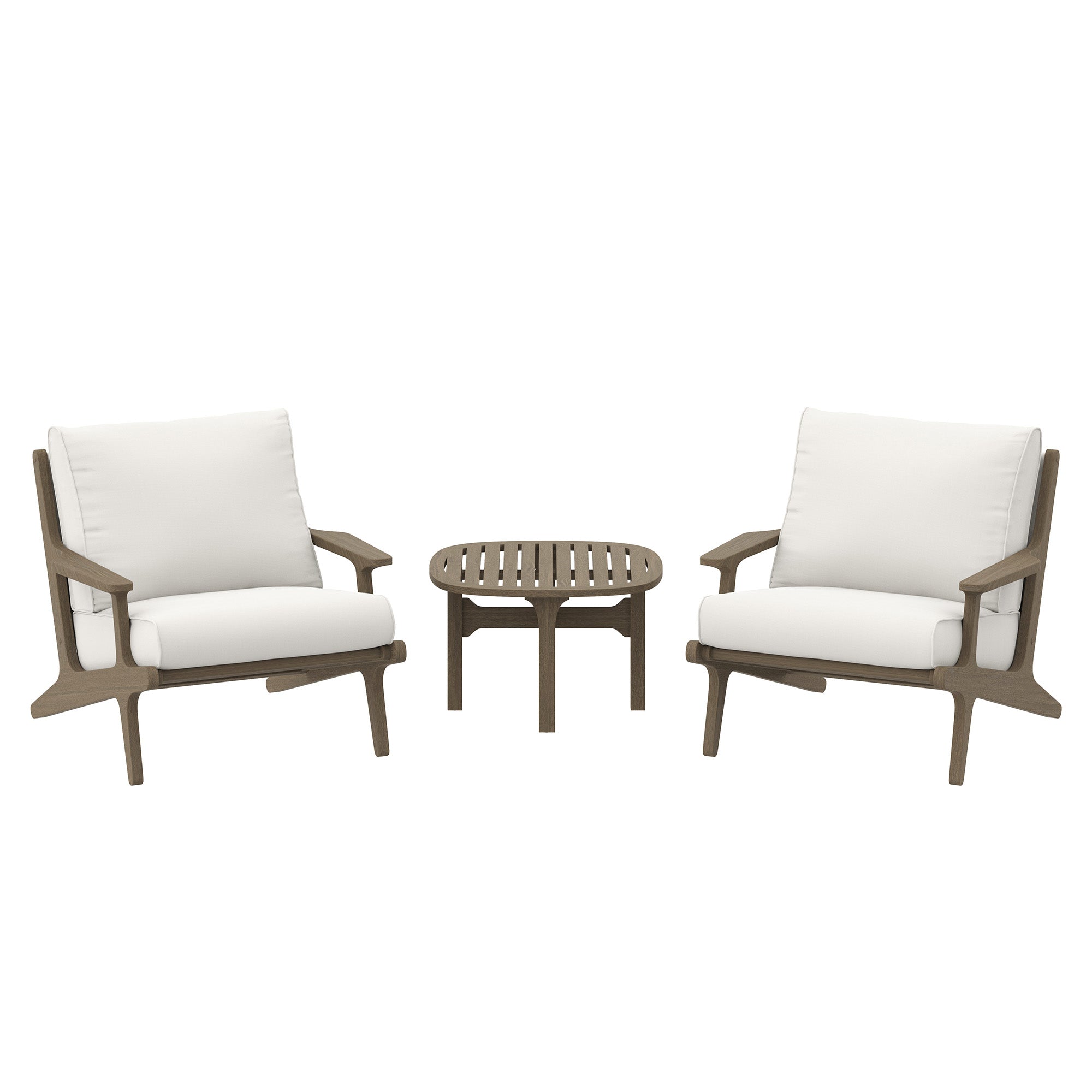 Saratoga 3-Piece Outdoor Patio Teak Wood Furniture Set with Lounge Chairs and Side Table by Modway - Best Buy Furniture