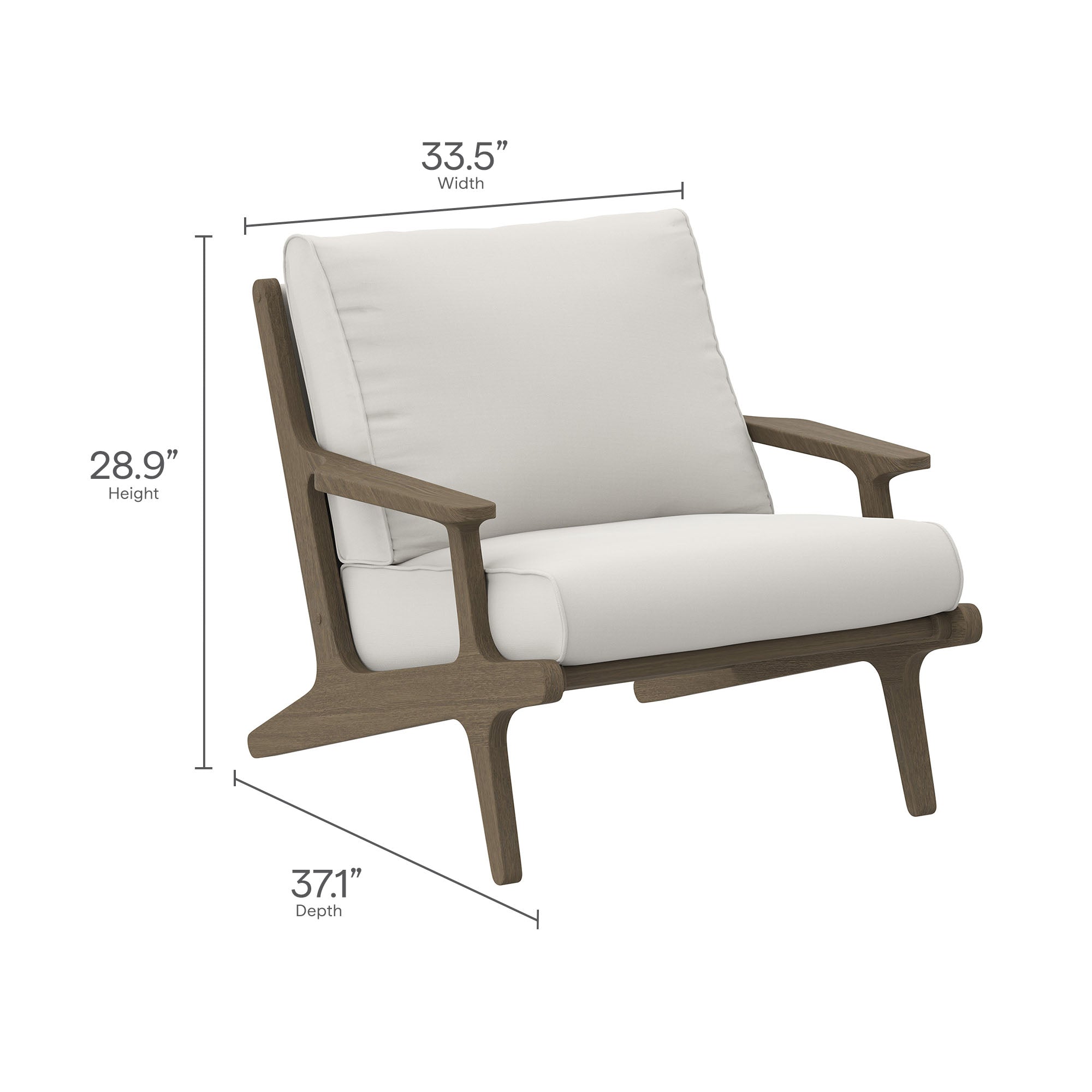Saratoga Outdoor Patio Teak Wood Chair and Ottoman Set by Modway - Best Buy Furniture