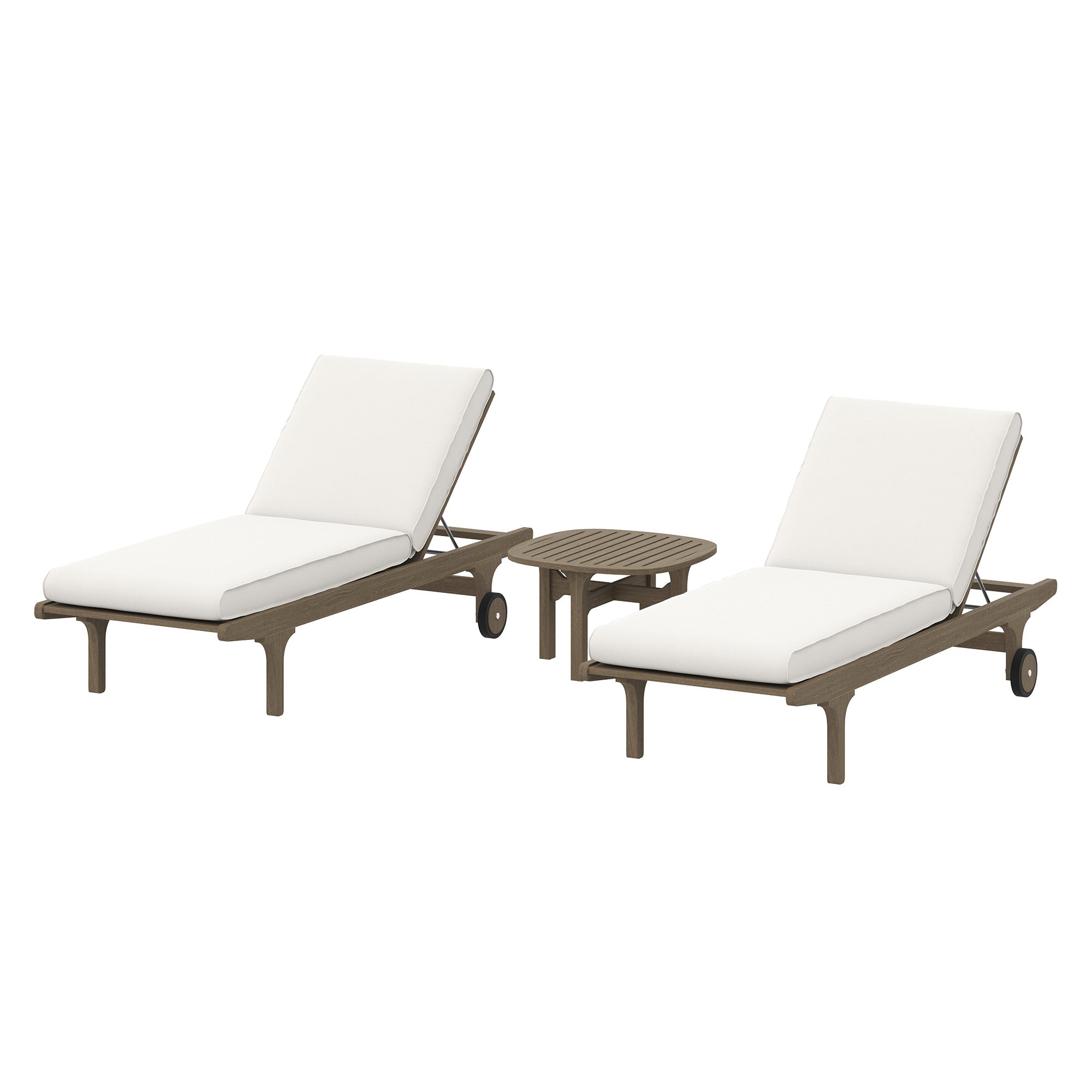 Saratoga Outdoor Patio Teak Wood 3-Piece Chaise Lounge Furniture Set by Modway - Best Buy Furniture