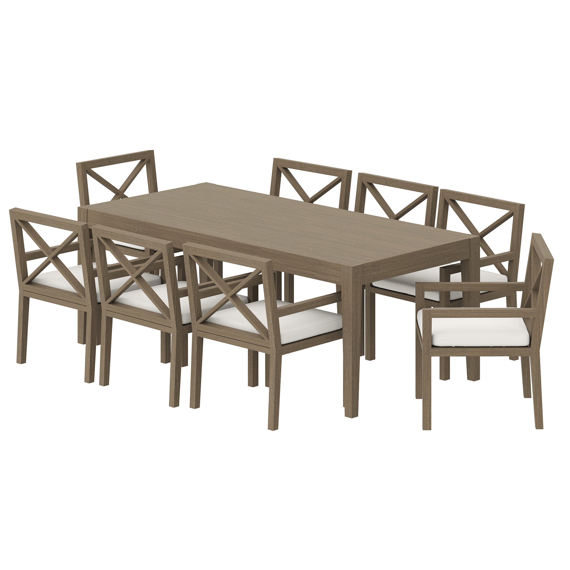 Northlake 9-Piece Outdoor Patio Teak Wood Dining Set by Modway - Best Buy Furniture