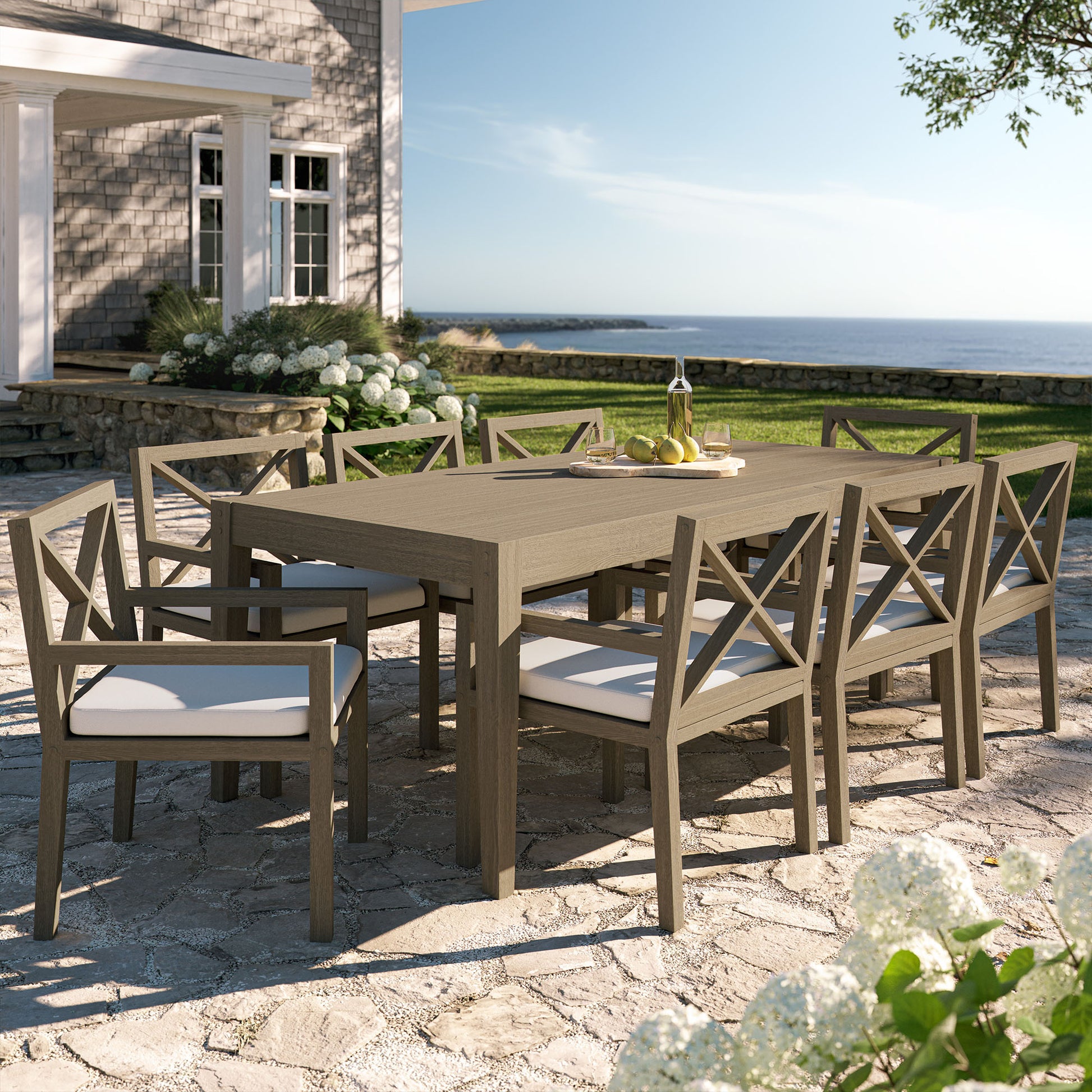Northlake 9-Piece Outdoor Patio Teak Wood Dining Set by Modway - Best Buy Furniture