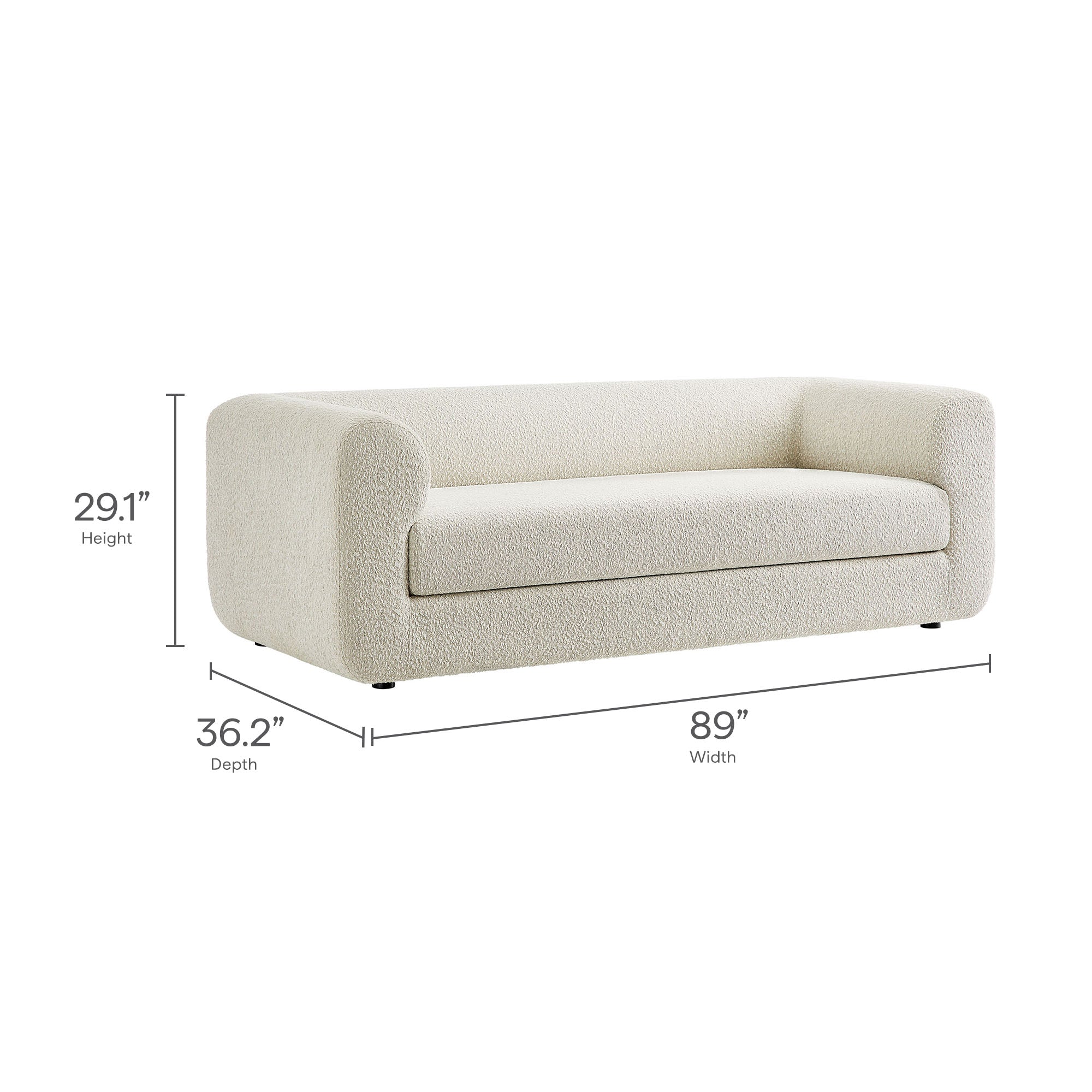 Leif 89" Boucle Upholstered Sofa by Modway - Best Buy Furniture