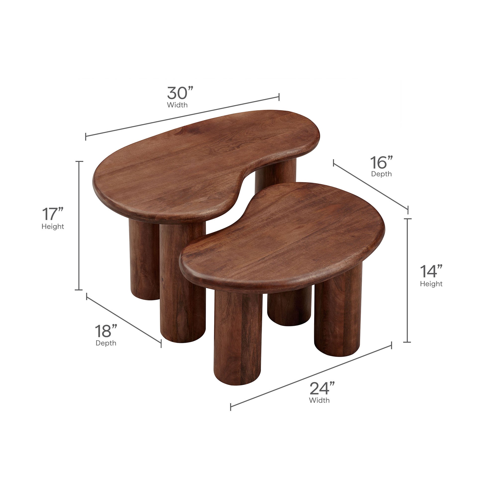 Hackney Mango Wood Nesting Coffee Table Set by Modway - Best Buy Furniture