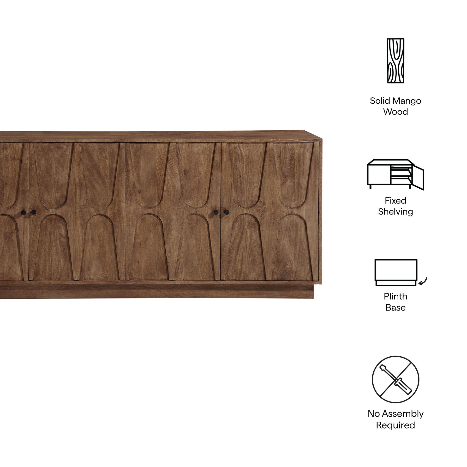 Veda 72" Mango Wood Sideboard Cabinet by Modway - Best Buy Furniture
