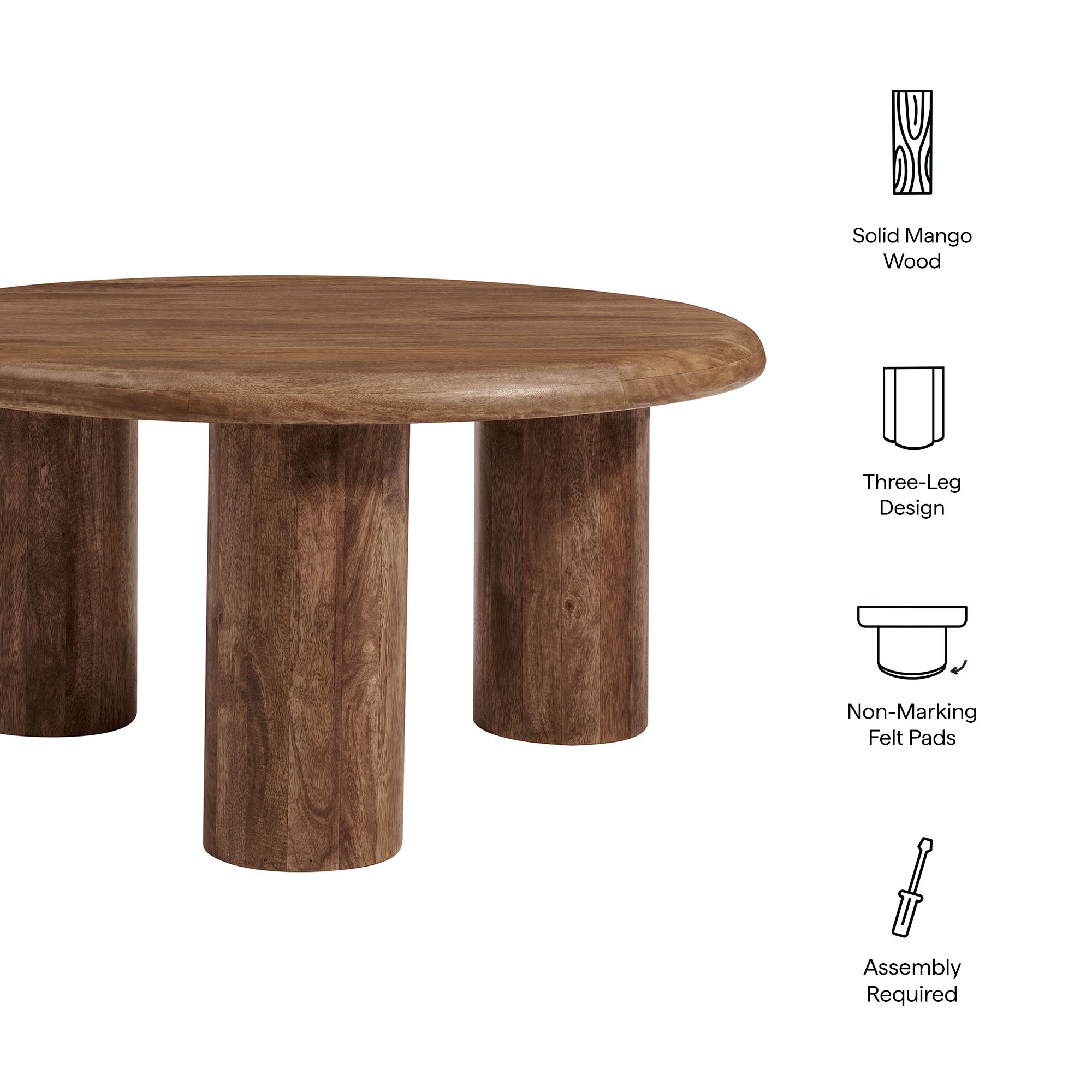 Mavina Round Mango Wood Coffee Table by Modway - Best Buy Furniture