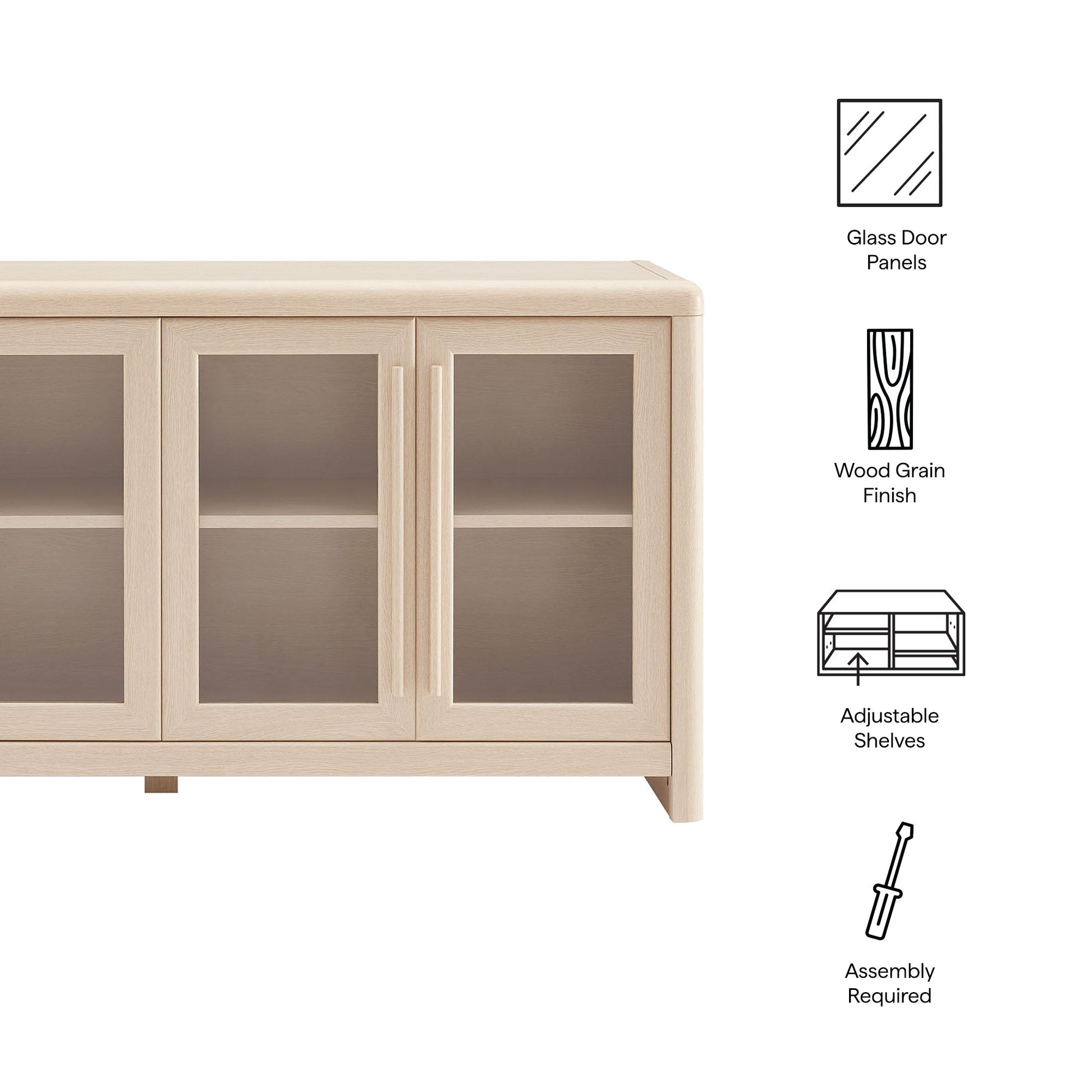 Evren 4-Door Sideboard Storage Display Cabinet by Modway - Best Buy Furniture