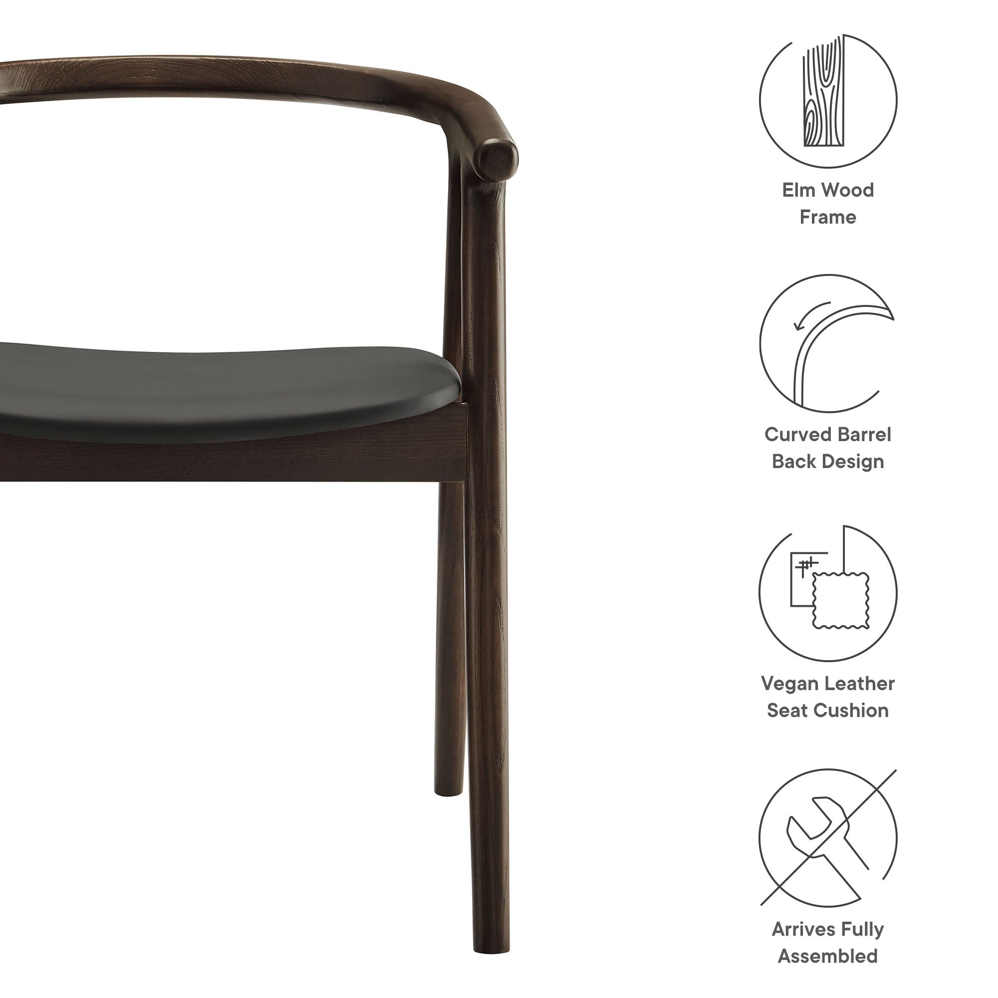 Henry Vegan Leather and Wood Dining Chair by Modway - Best Buy Furniture
