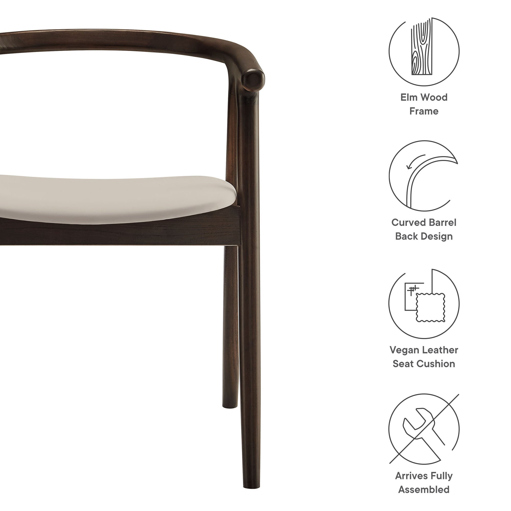 Henry Vegan Leather and Wood Dining Chair by Modway - Best Buy Furniture