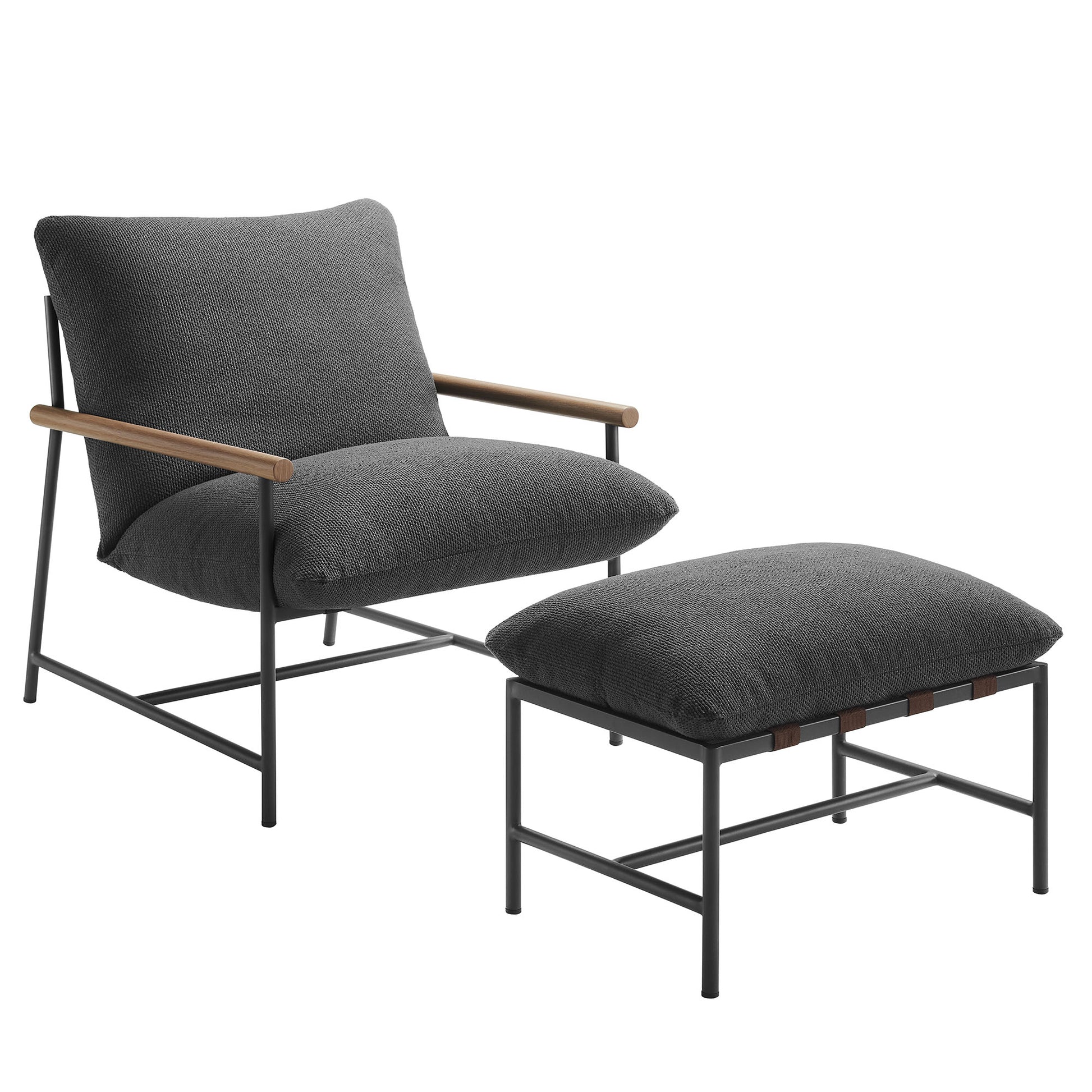 Raya Outdoor Patio Boucle Lounge Chair and Ottoman by Modway - Best Buy Furniture