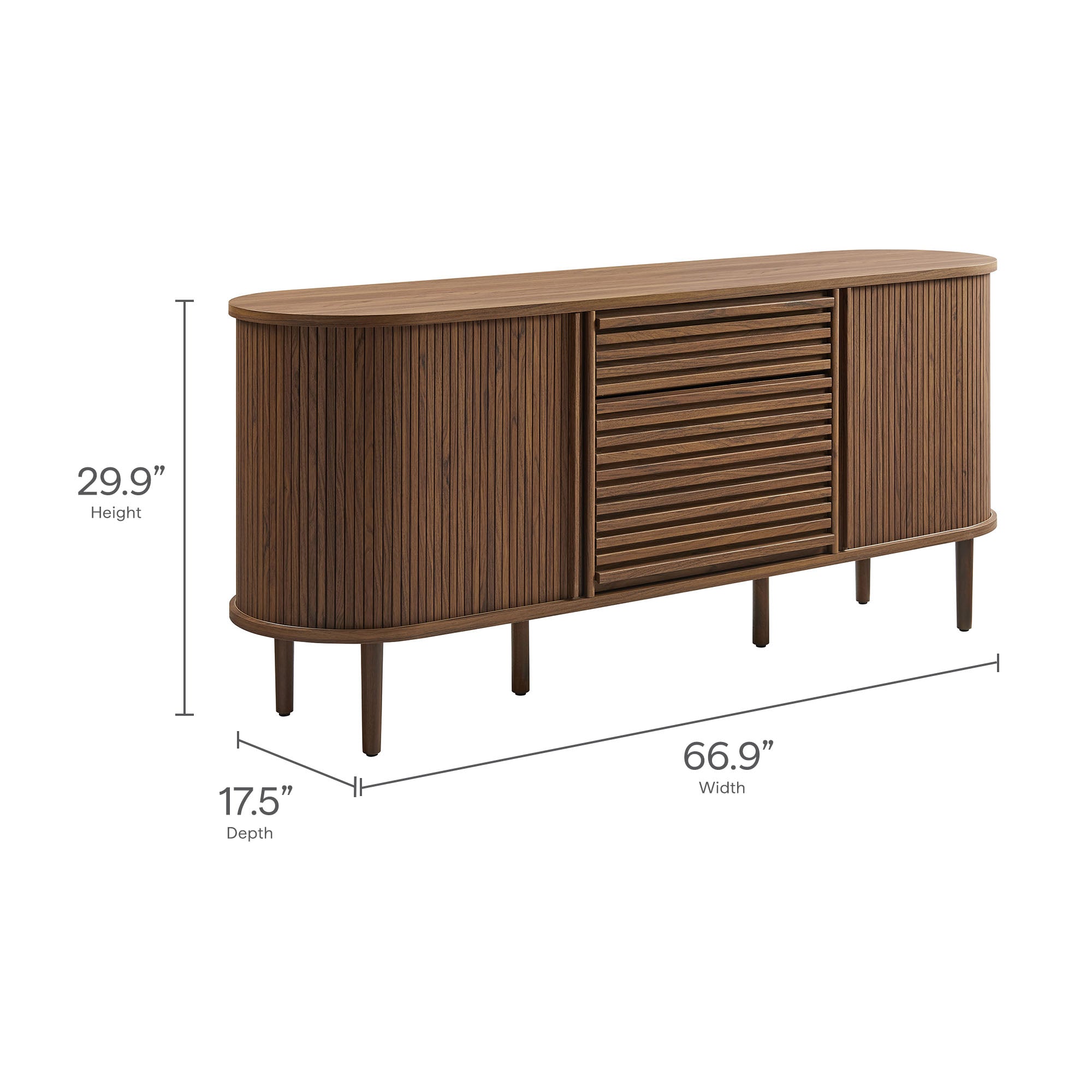 Harlan 67" Fluted Oval Sideboard Cabinet by Modway - Best Buy Furniture