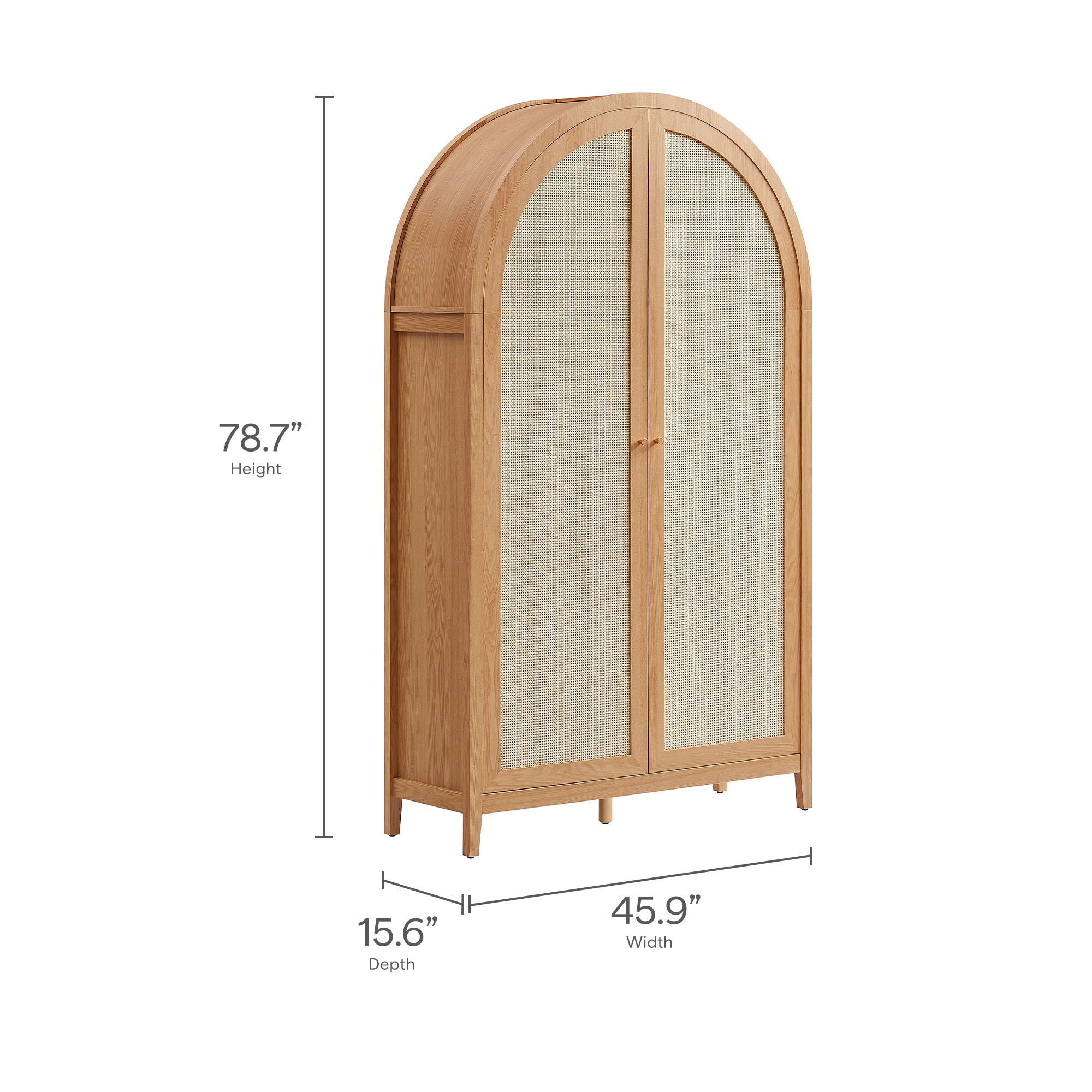 Calista 79" Tall Wide Rattan Arched Storage Cabinet by Modway - Best Buy Furniture