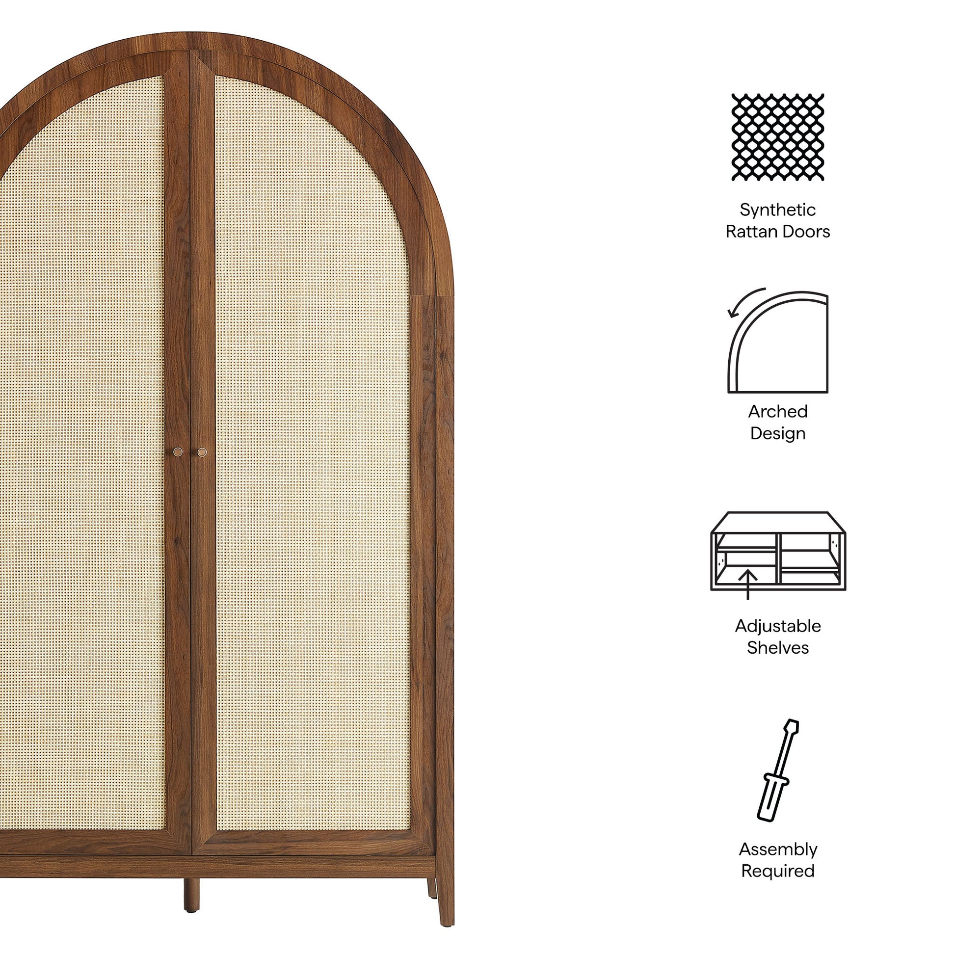Calista 79" Tall Wide Rattan Arched Storage Cabinet by Modway - Best Buy Furniture