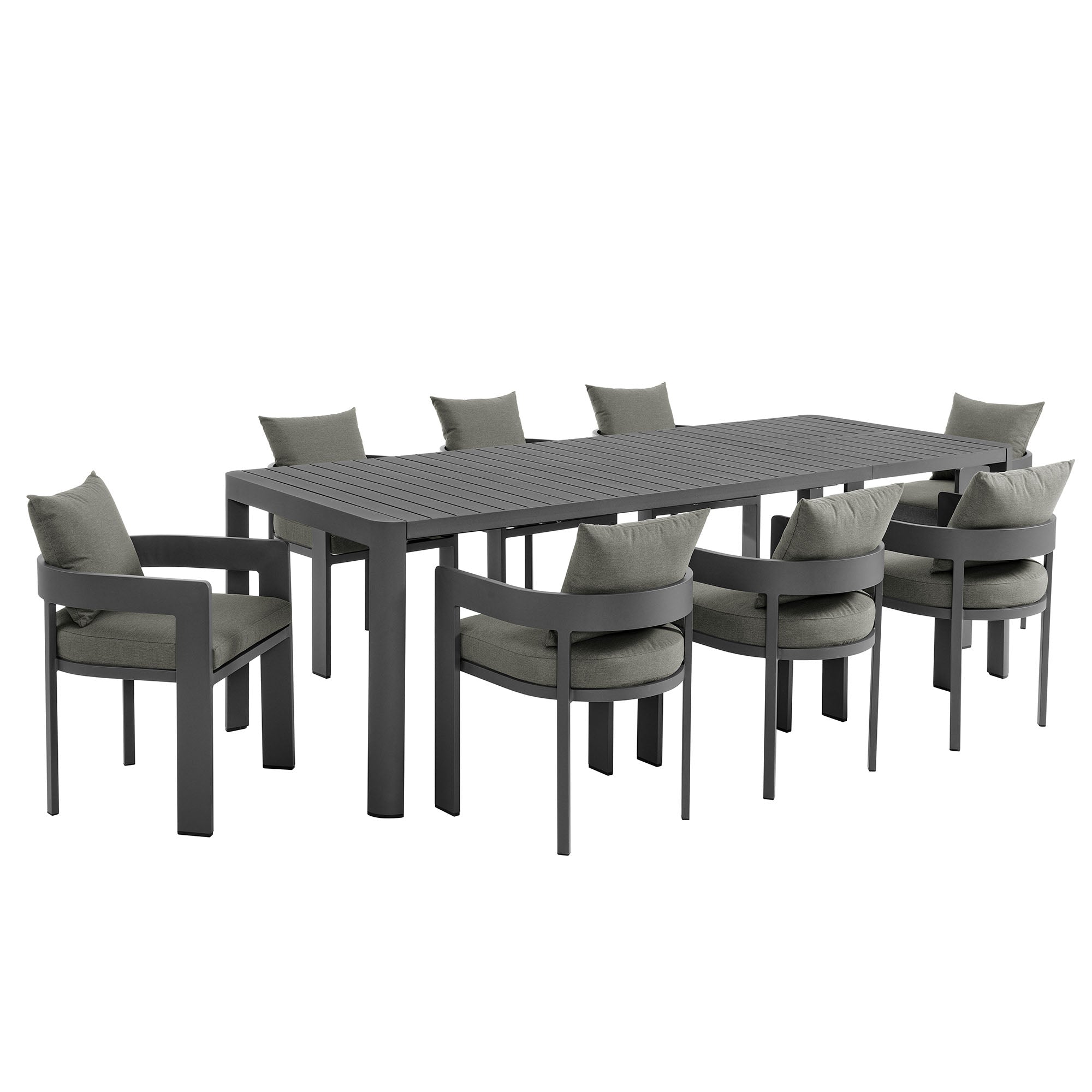 Tahoe 9-Piece Outdoor Patio Aluminum Dining Set With Extendable Table by Modway - Best Buy Furniture