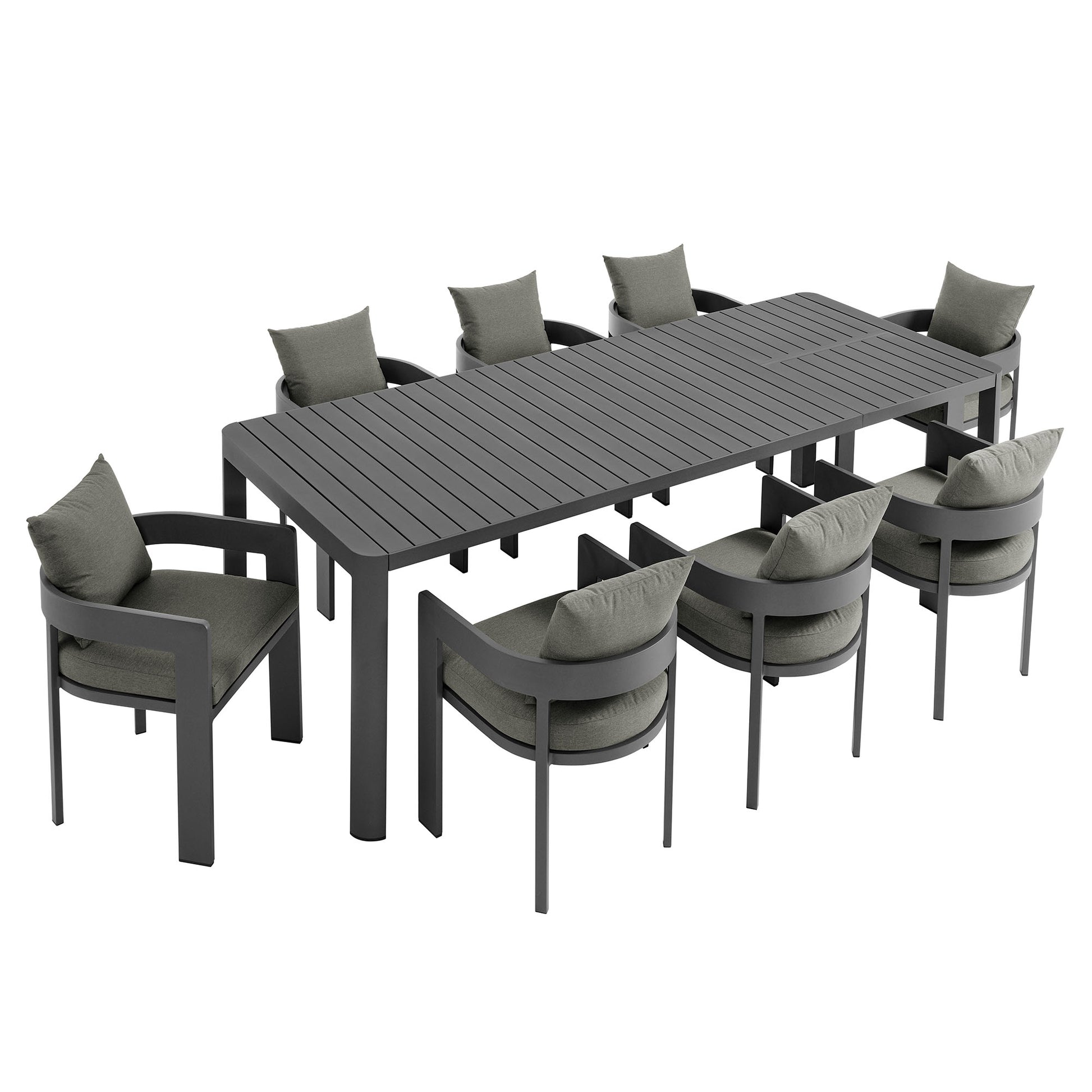 Tahoe 9-Piece Outdoor Patio Aluminum Dining Set With Extendable Table by Modway - Best Buy Furniture