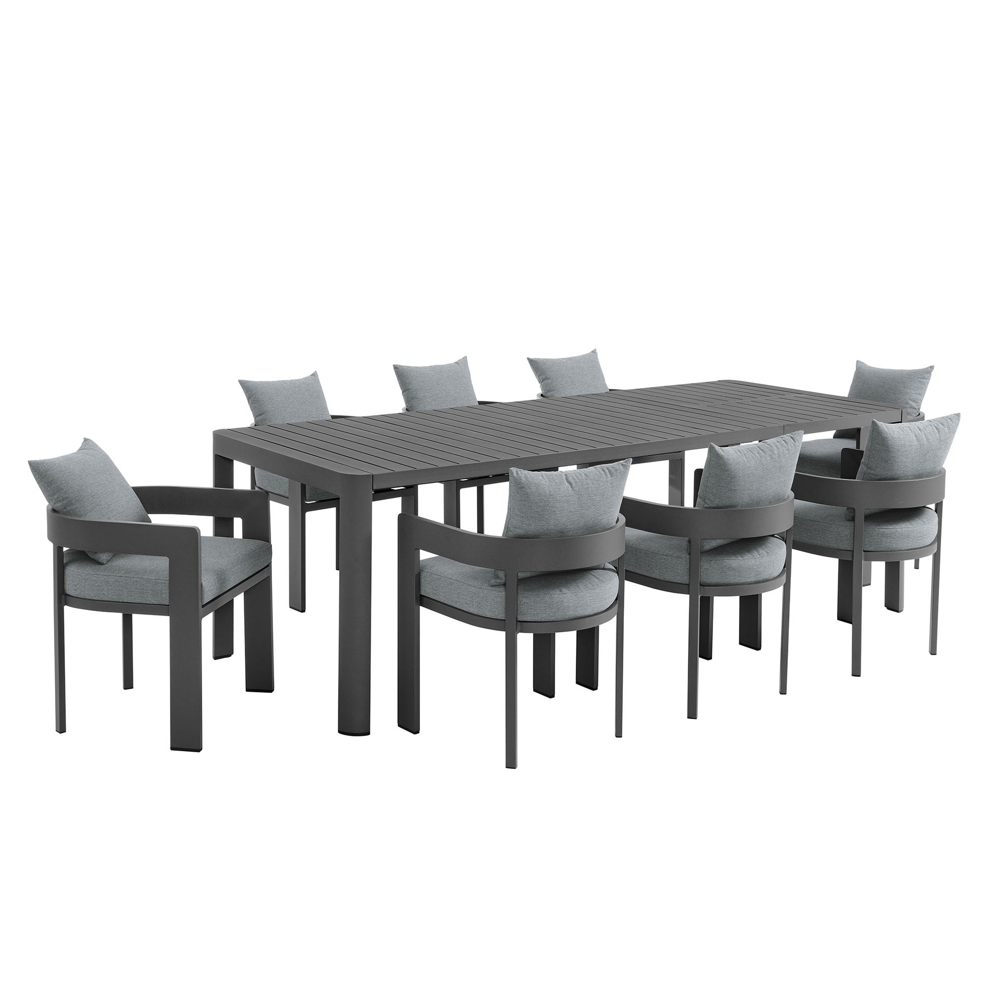 Tahoe 9-Piece Outdoor Patio Aluminum Dining Set With Extendable Table by Modway - Best Buy Furniture