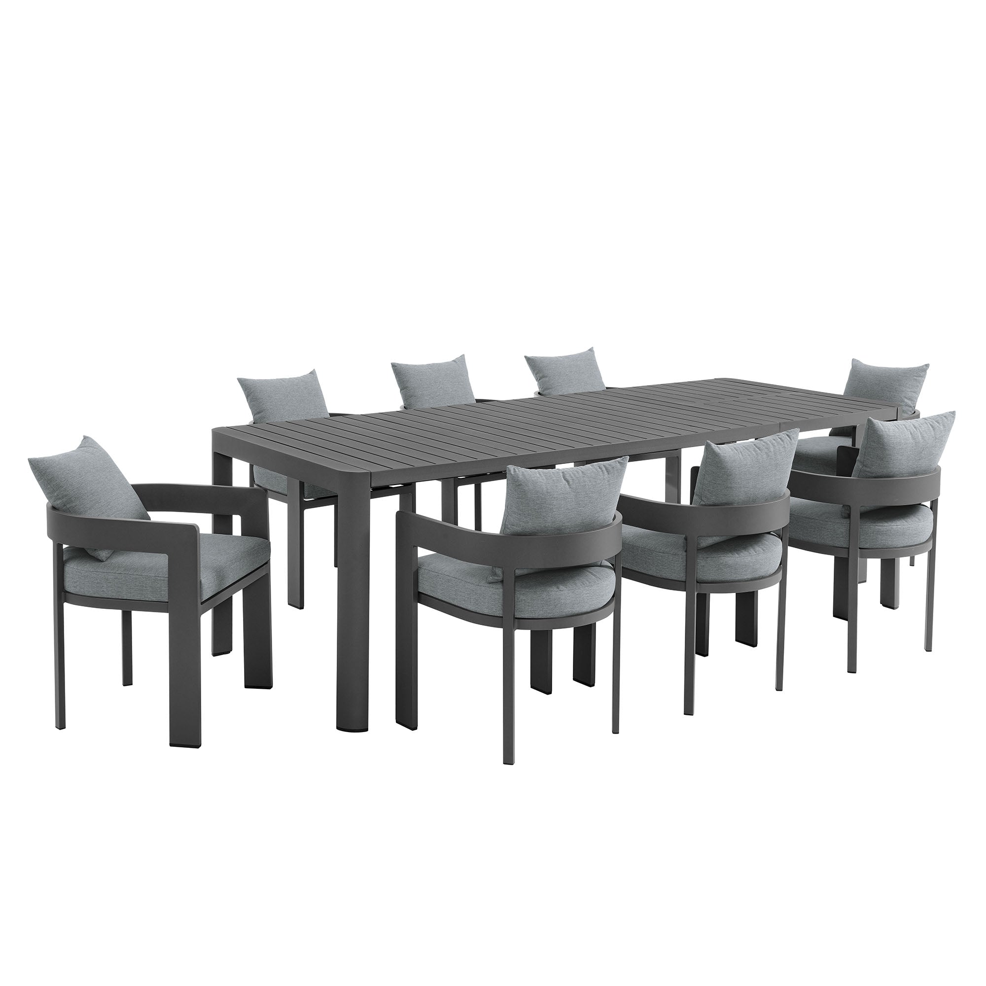 Tahoe 9-Piece Outdoor Patio Aluminum Dining Set With Extendable Table by Modway - Best Buy Furniture