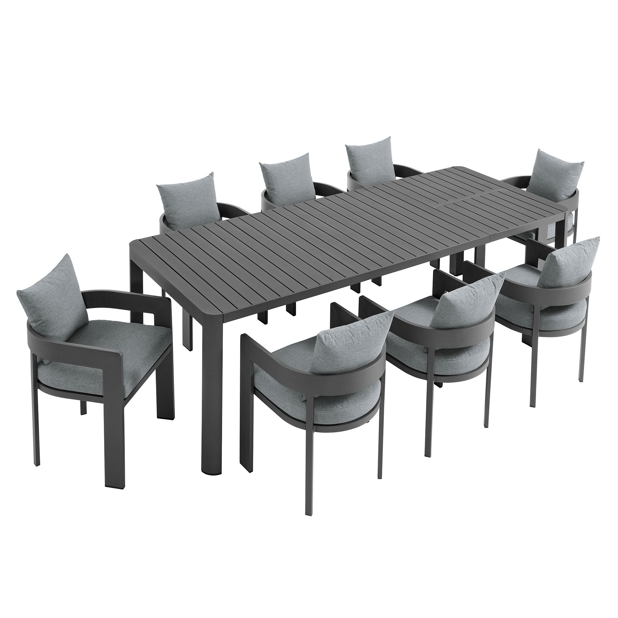 Tahoe 9-Piece Outdoor Patio Aluminum Dining Set With Extendable Table by Modway - Best Buy Furniture