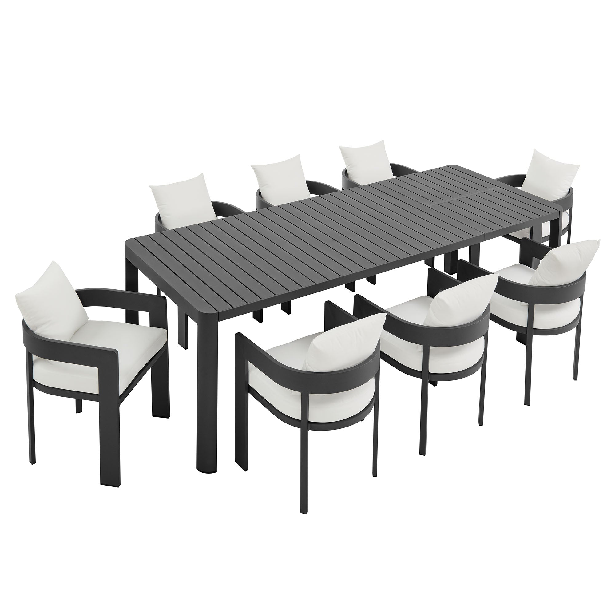 Tahoe 9-Piece Outdoor Patio Aluminum Dining Set With Extendable Table by Modway - Best Buy Furniture