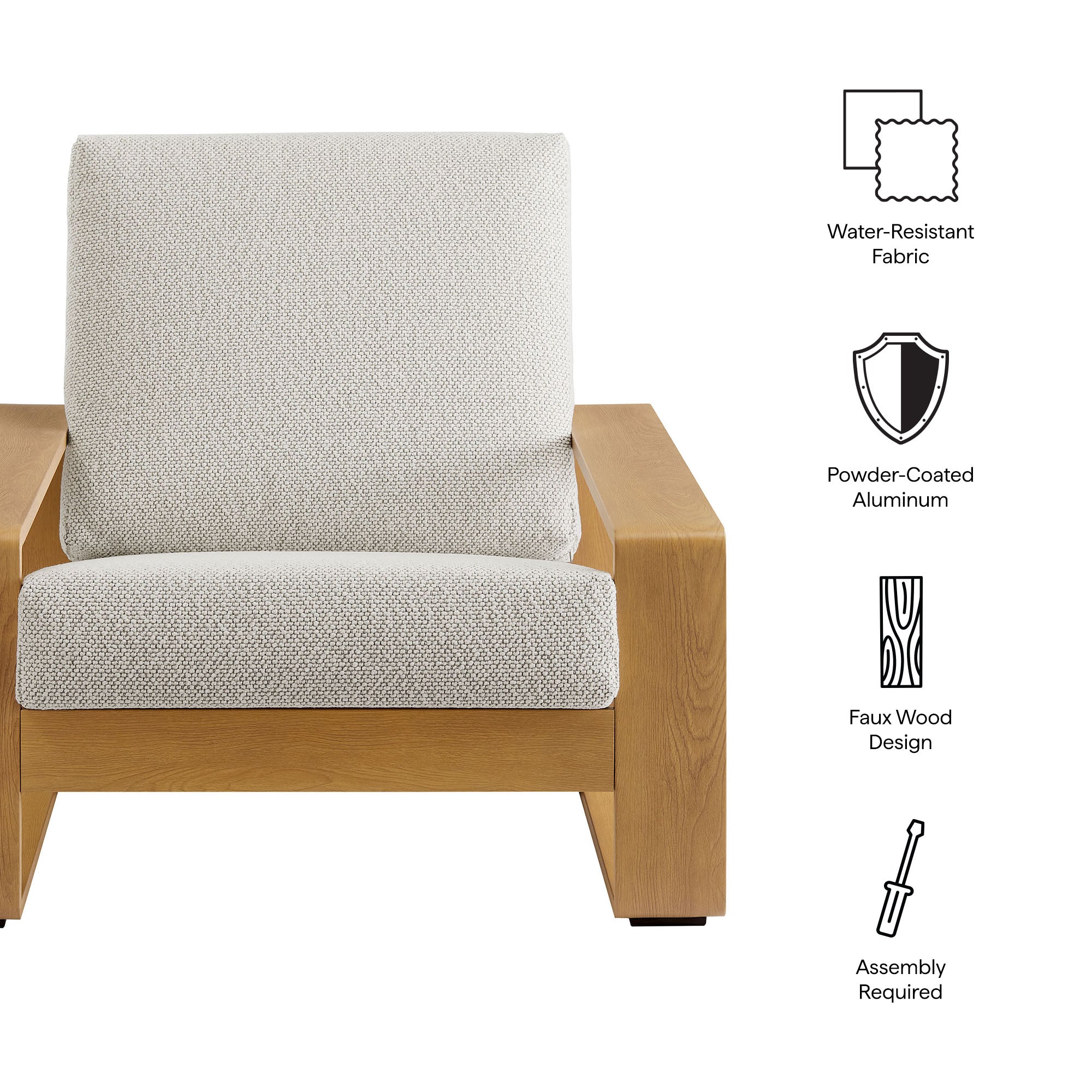 Lirienne Outdoor Patio Aluminum Faux Wood Armchair by Modway - Best Buy Furniture