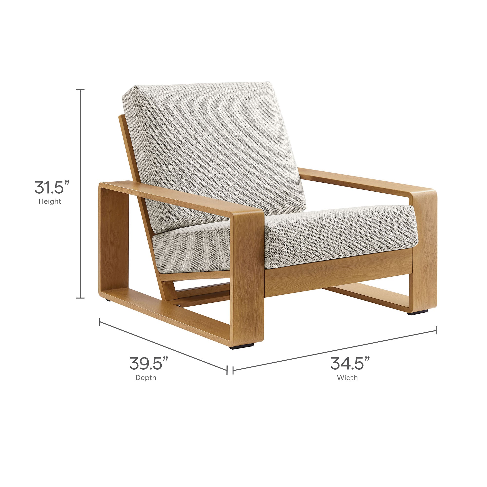 Lirienne Outdoor Patio Aluminum Faux Wood Armchair by Modway - Best Buy Furniture