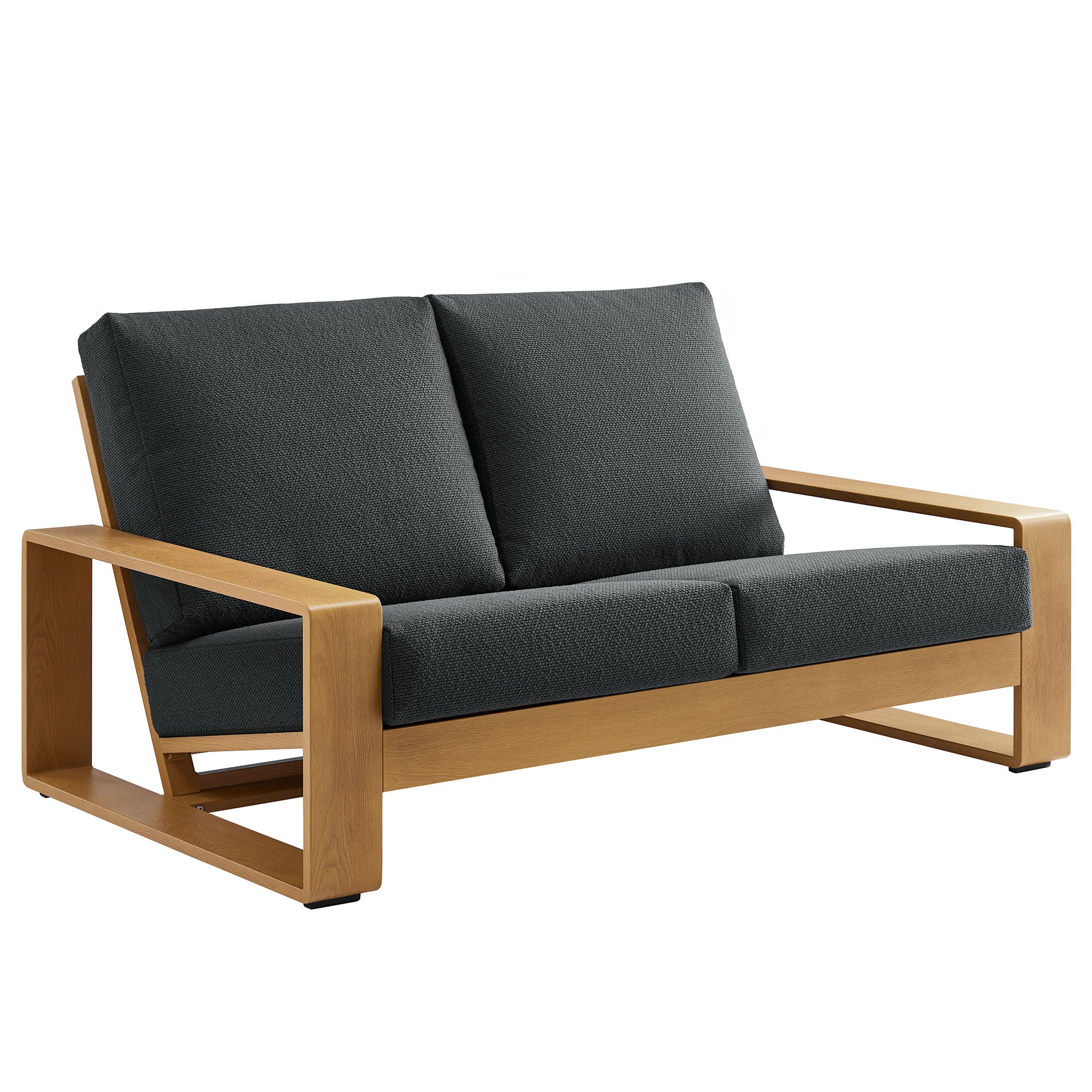 Lirienne Outdoor Patio Aluminum Faux Wood Loveseat by Modway - Best Buy Furniture