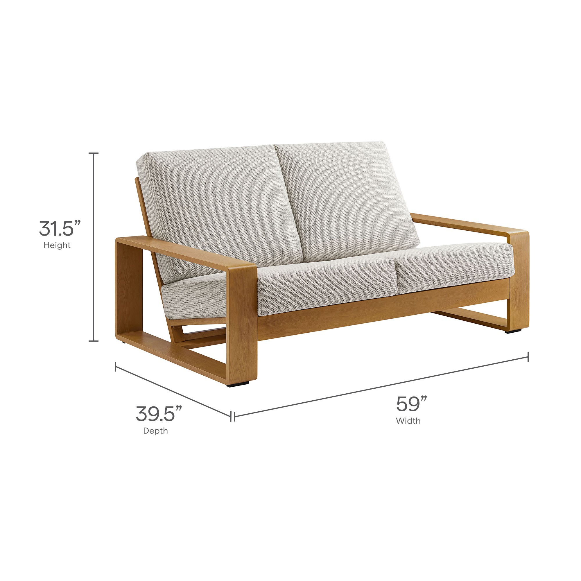 Lirienne Outdoor Patio Aluminum Faux Wood Loveseat by Modway - Best Buy Furniture