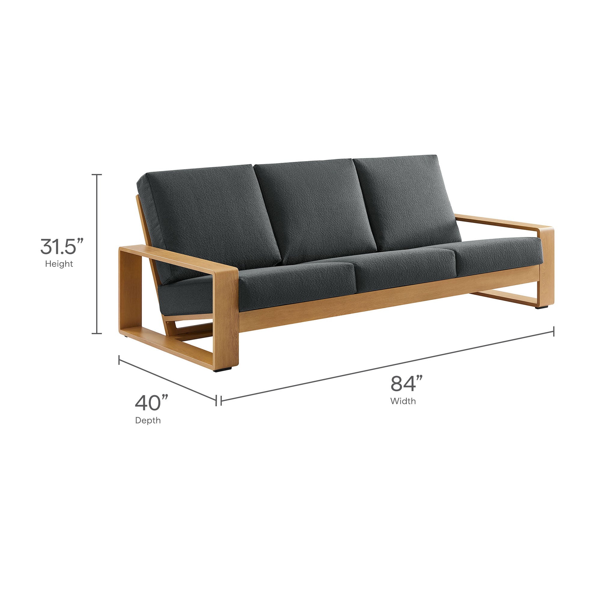 Lirienne Outdoor Patio Aluminum Faux Wood Sofa by Modway - Best Buy Furniture