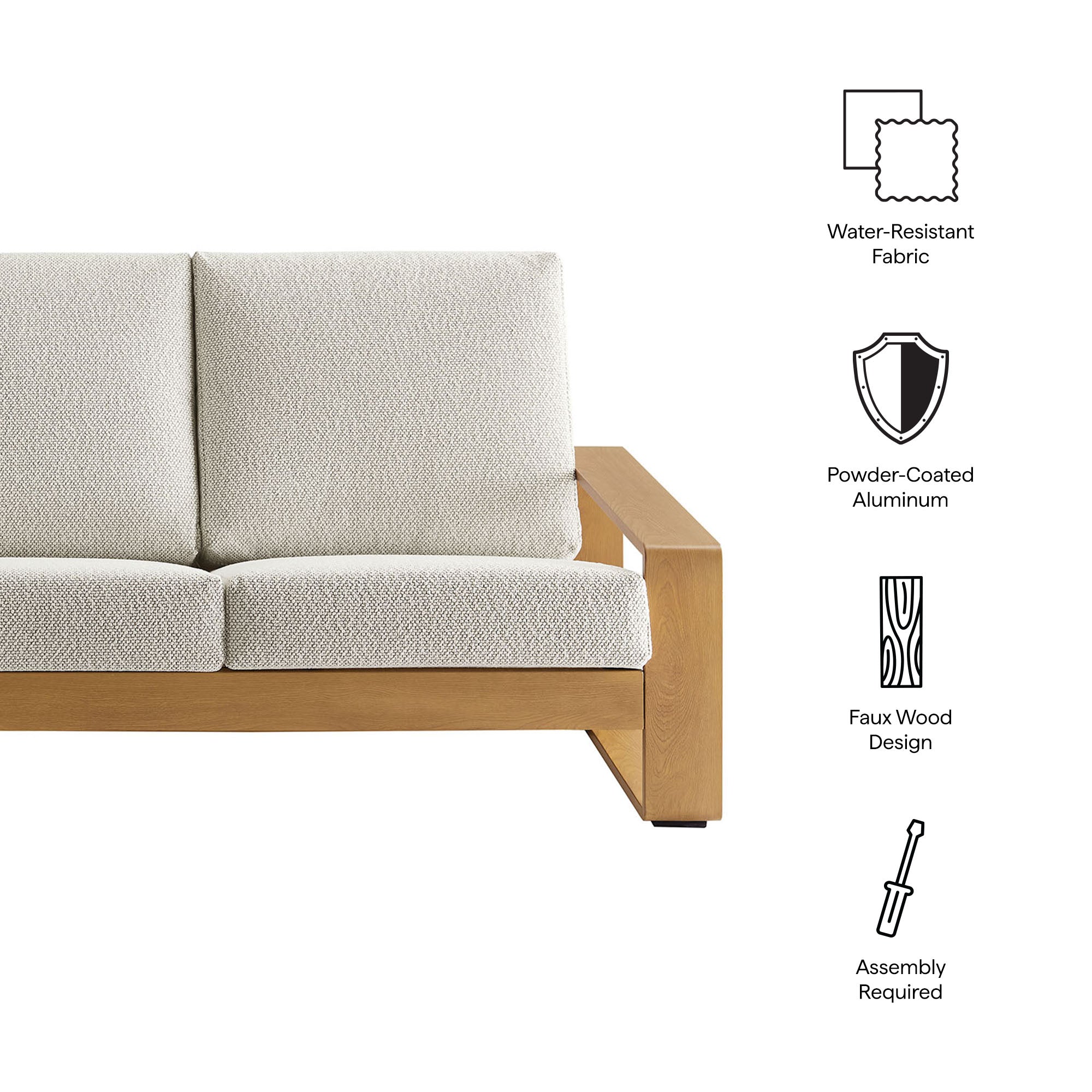 Lirienne Outdoor Patio Aluminum Faux Wood Sofa by Modway - Best Buy Furniture