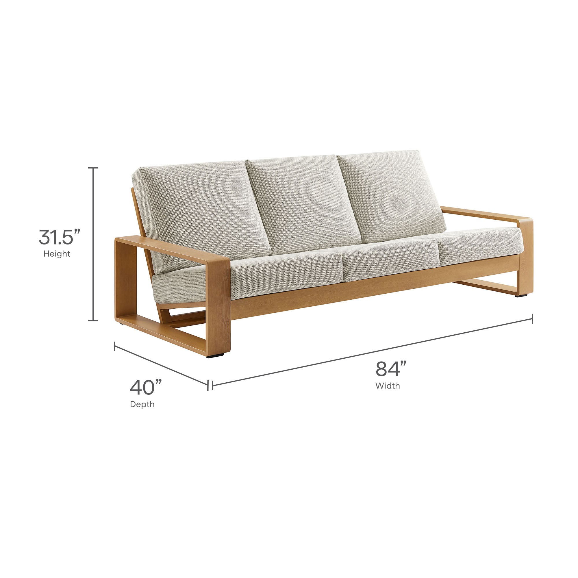 Lirienne Outdoor Patio Aluminum Faux Wood Sofa by Modway - Best Buy Furniture