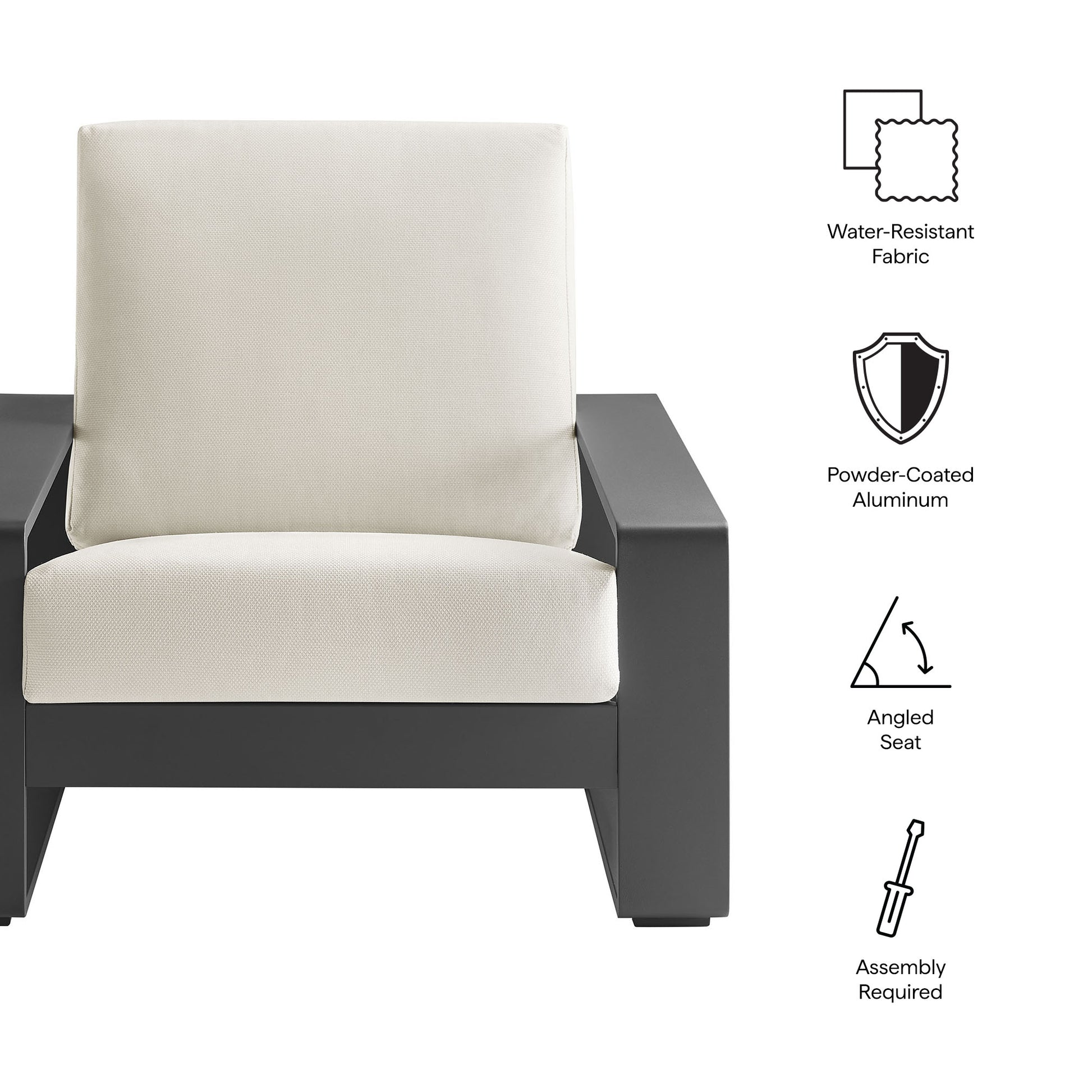 Lirienne Outdoor Patio Aluminum Armchair by Modway - Best Buy Furniture