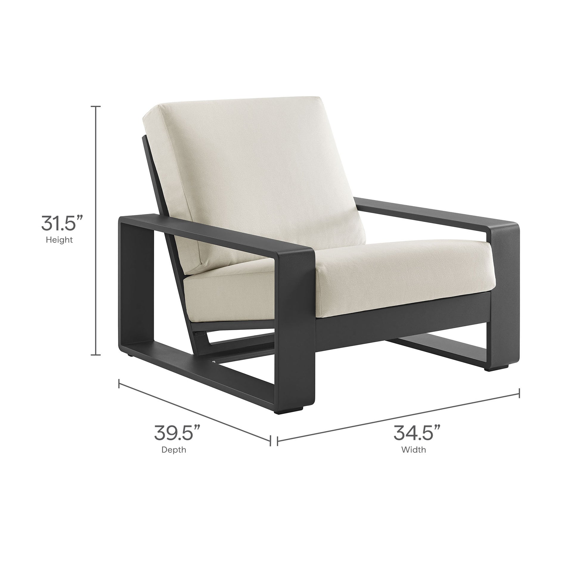 Lirienne Outdoor Patio Aluminum Armchair by Modway - Best Buy Furniture