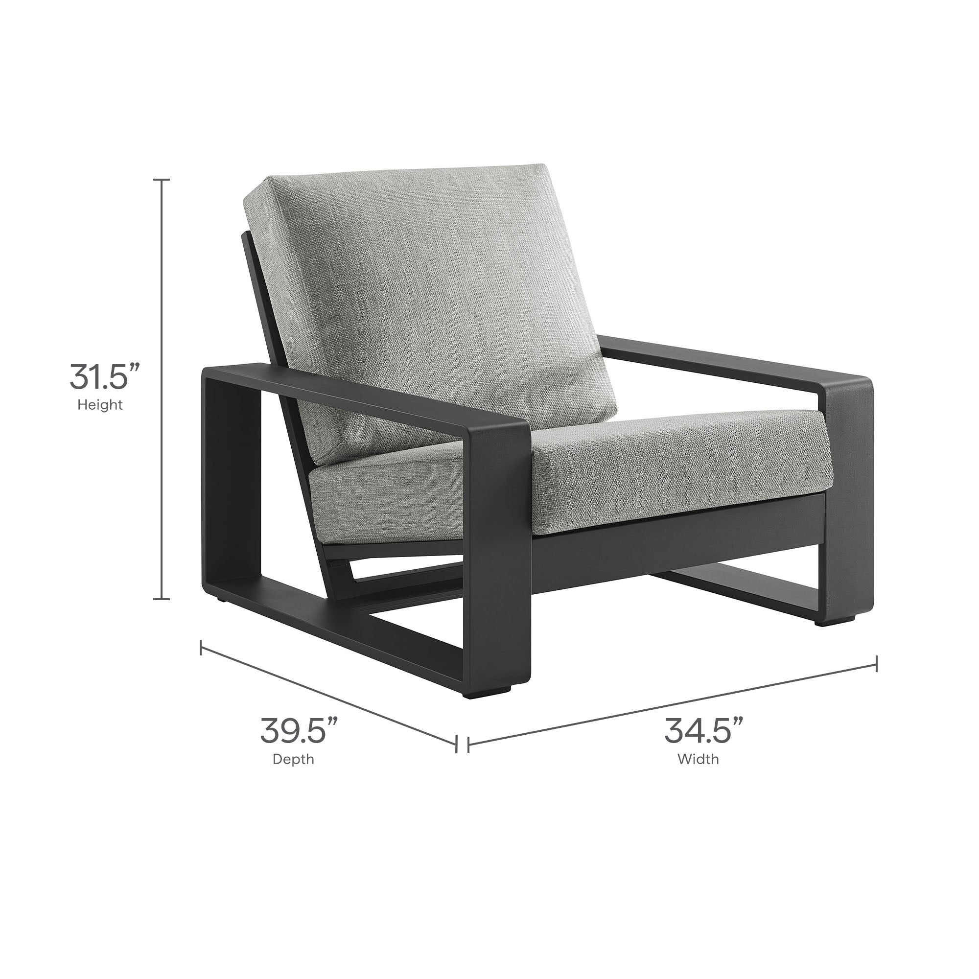 Lirienne Outdoor Patio Aluminum Armchair by Modway - Best Buy Furniture