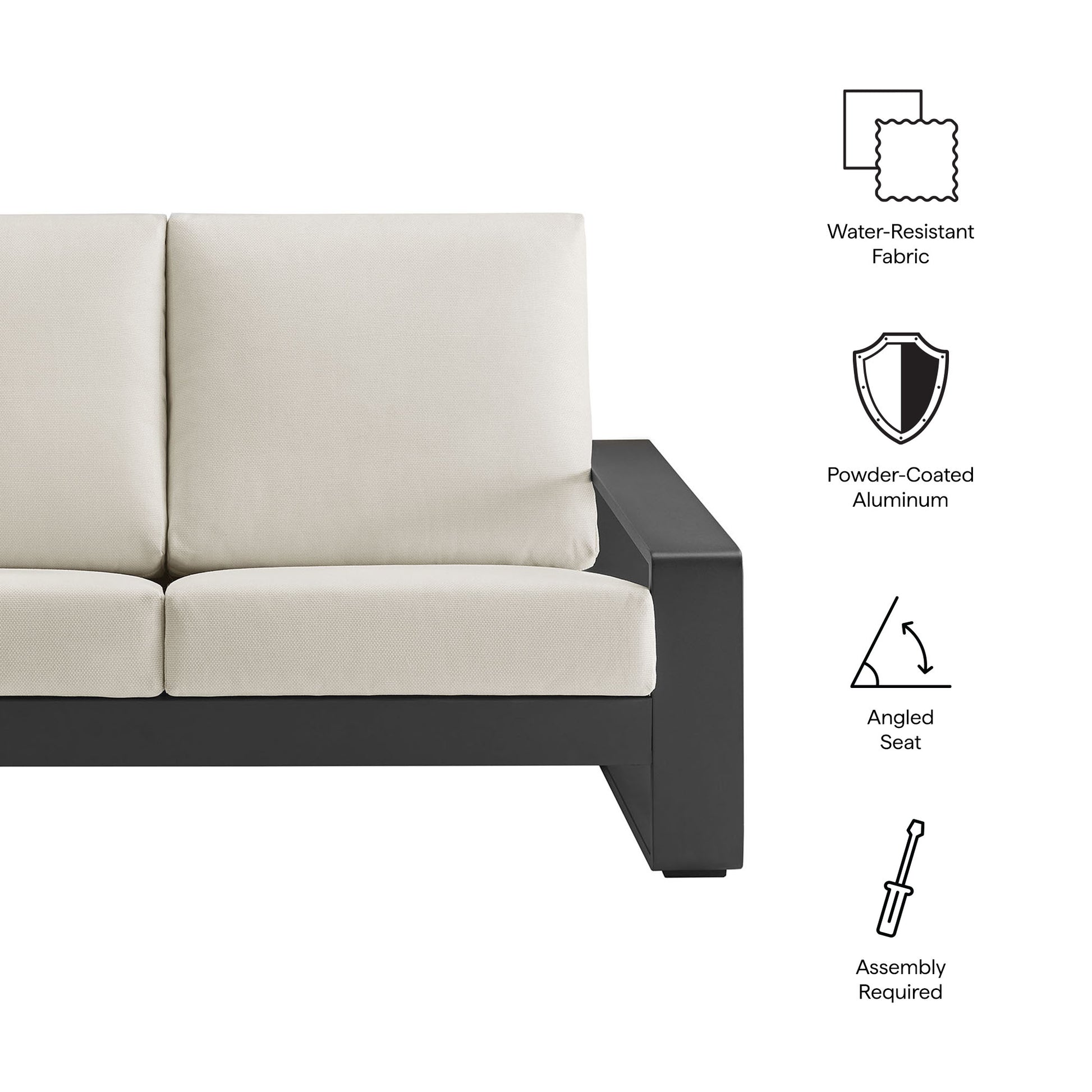 Lirienne Outdoor Patio Aluminum Loveseat by Modway - Best Buy Furniture