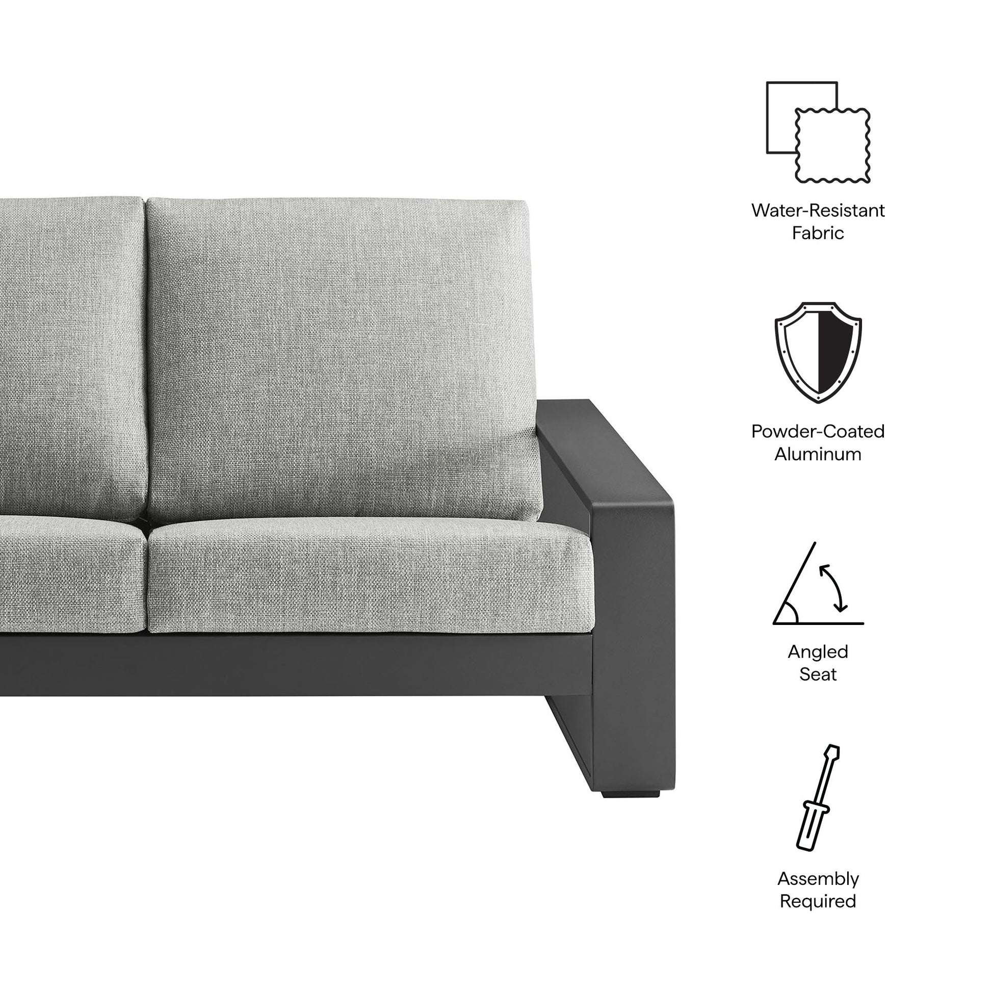 Lirienne Outdoor Patio Aluminum Loveseat by Modway - Best Buy Furniture