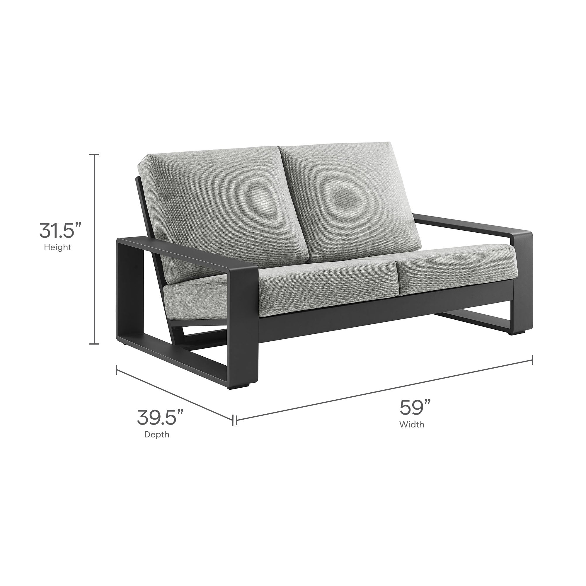 Lirienne Outdoor Patio Aluminum Loveseat by Modway - Best Buy Furniture