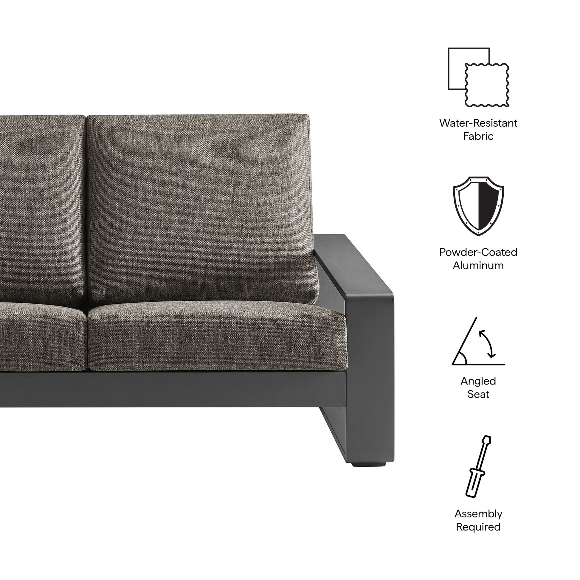 Lirienne Outdoor Patio Aluminum Loveseat by Modway - Best Buy Furniture