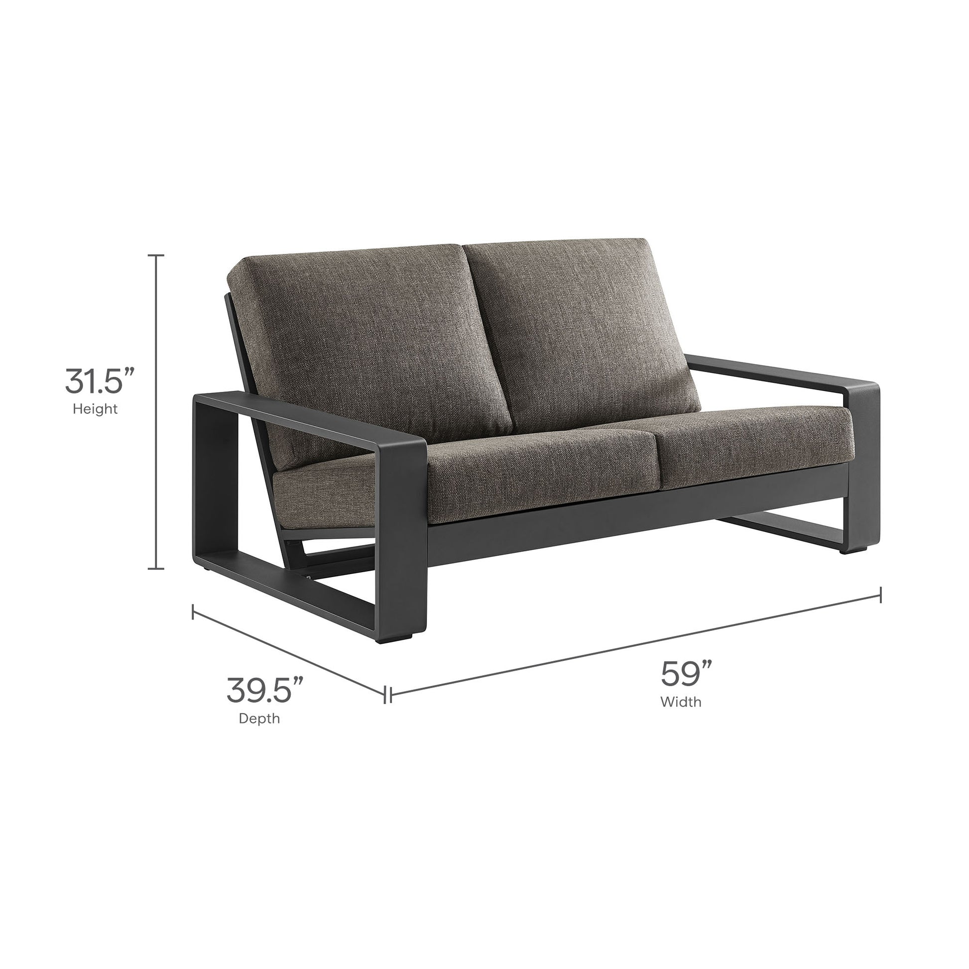 Lirienne Outdoor Patio Aluminum Loveseat by Modway - Best Buy Furniture