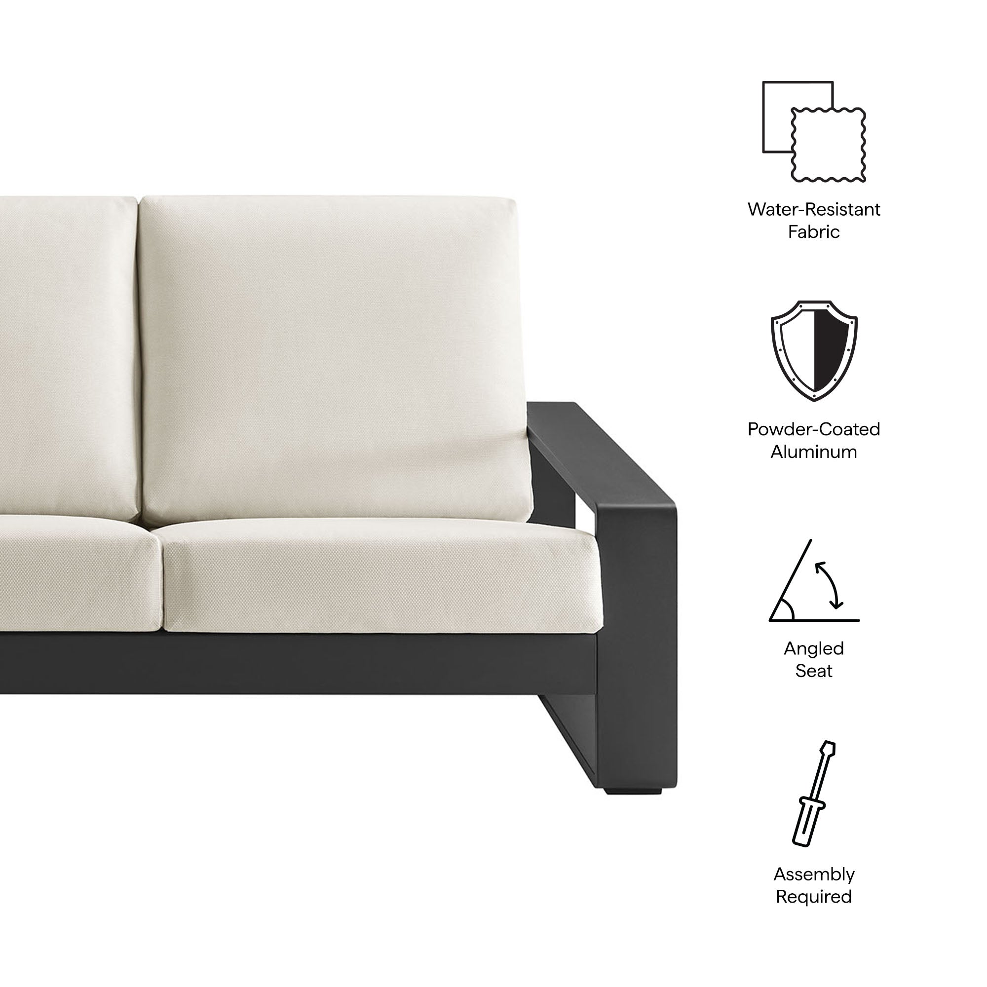 Lirienne Outdoor Patio Aluminum Sofa by Modway - Best Buy Furniture