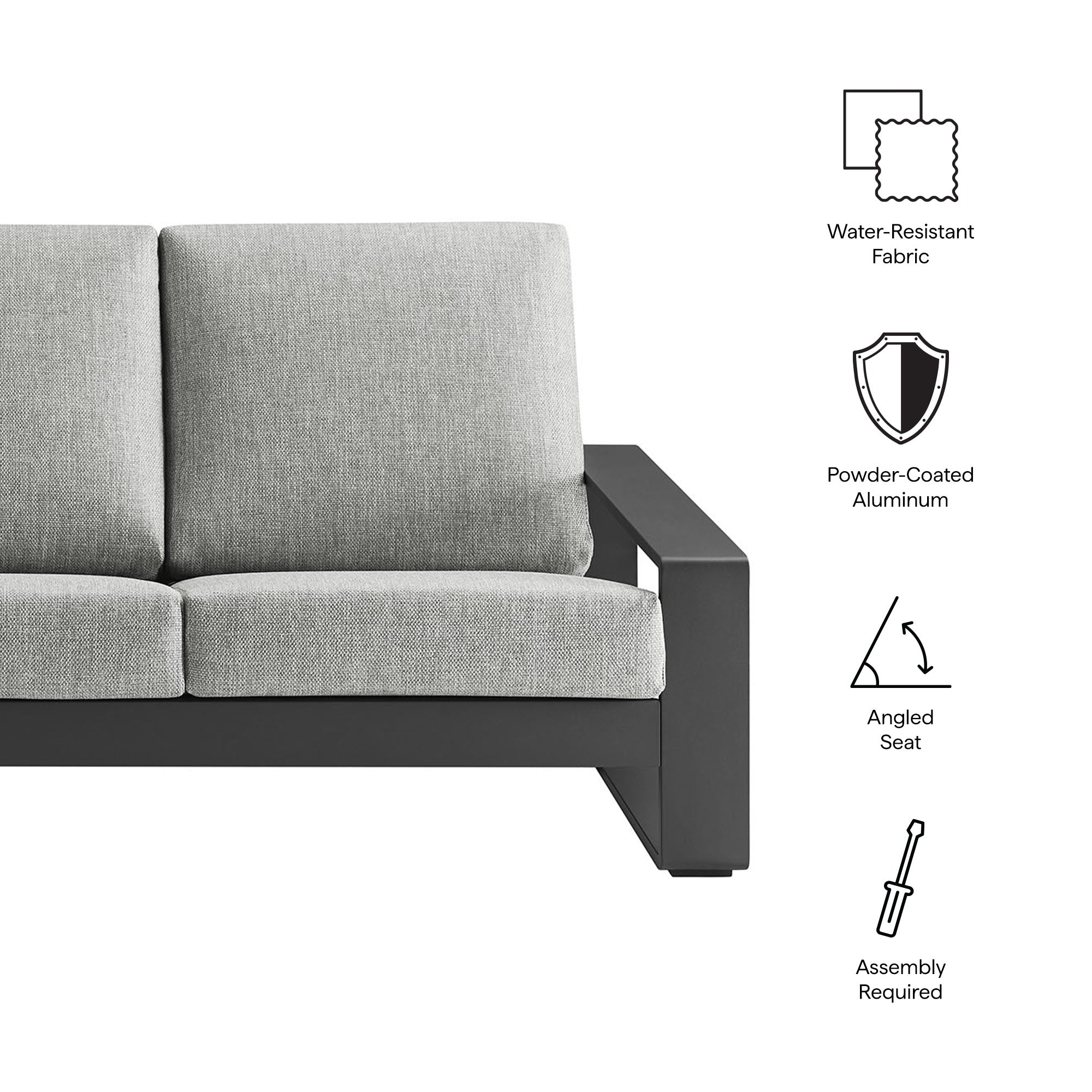 Lirienne Outdoor Patio Aluminum Sofa by Modway - Best Buy Furniture