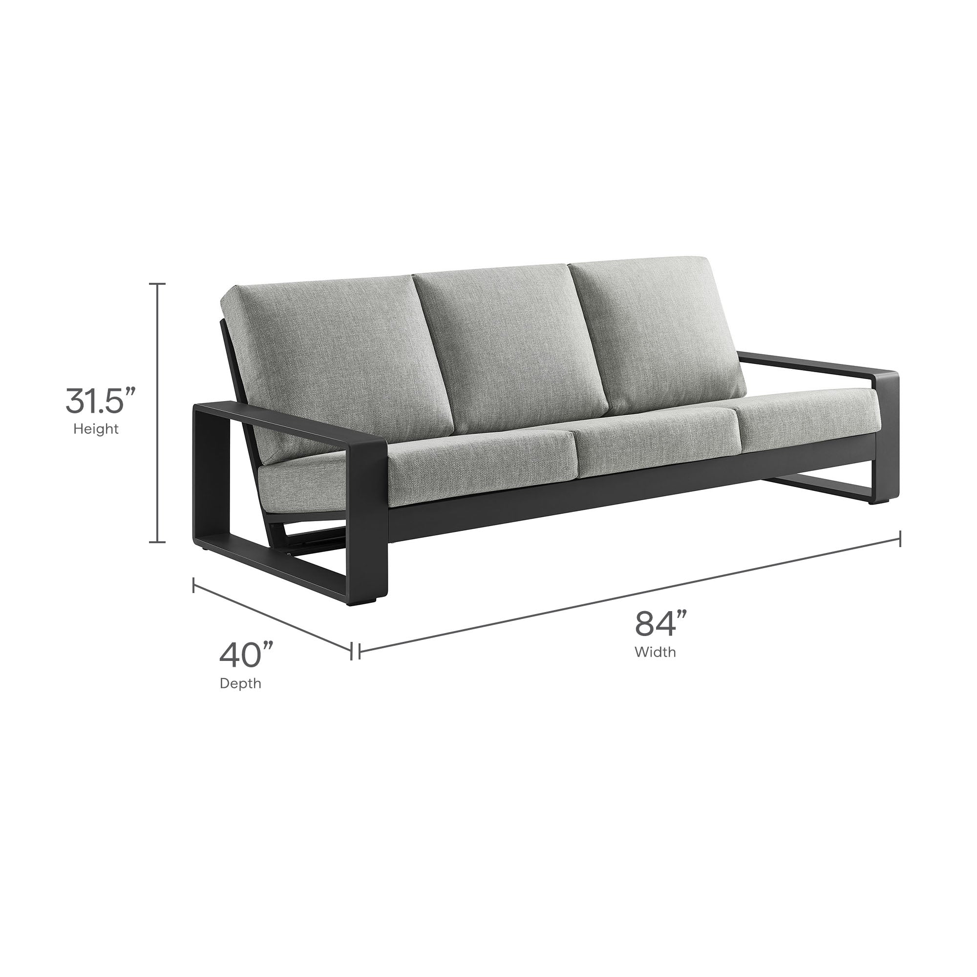 Lirienne Outdoor Patio Aluminum Sofa by Modway - Best Buy Furniture