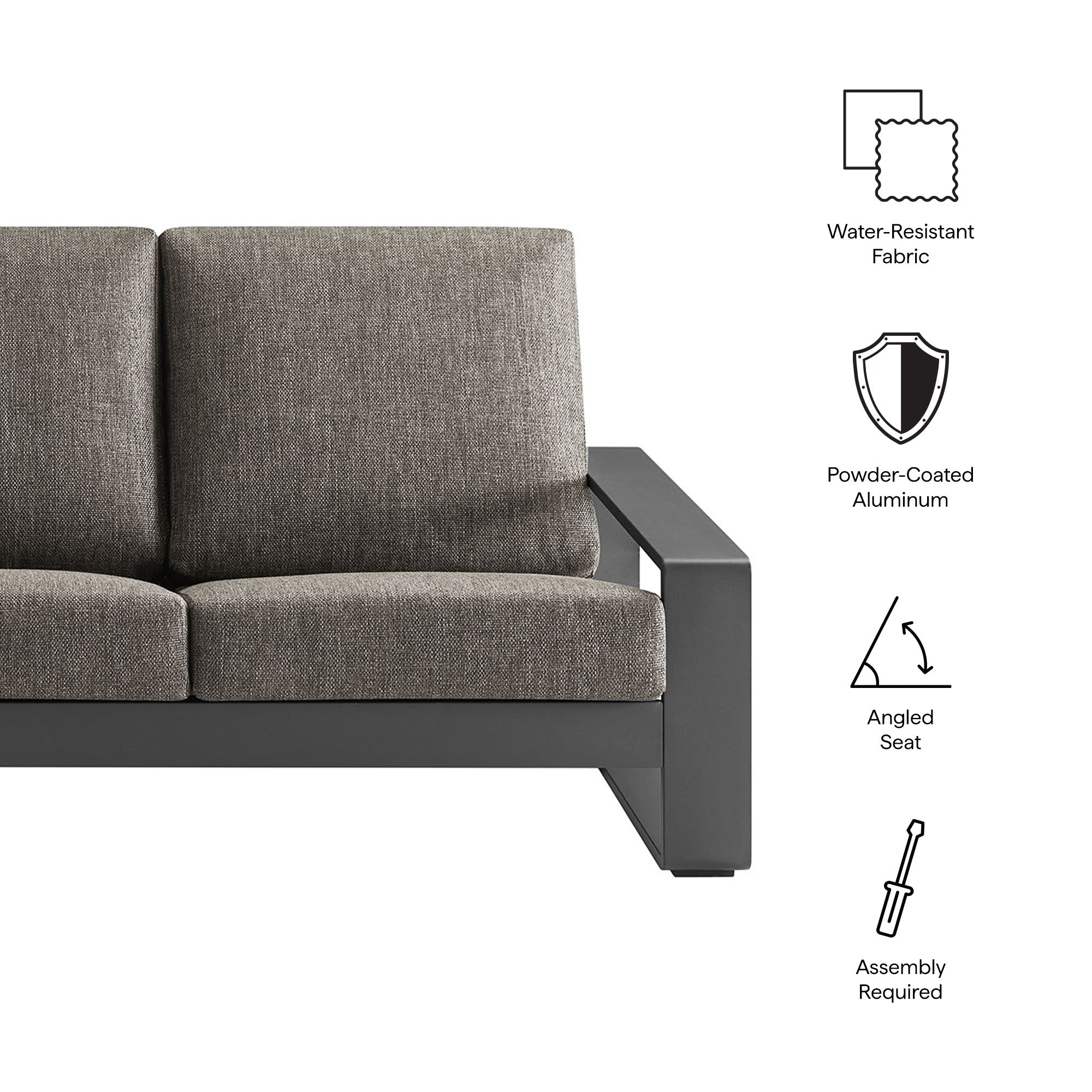 Lirienne Outdoor Patio Aluminum Sofa by Modway - Best Buy Furniture