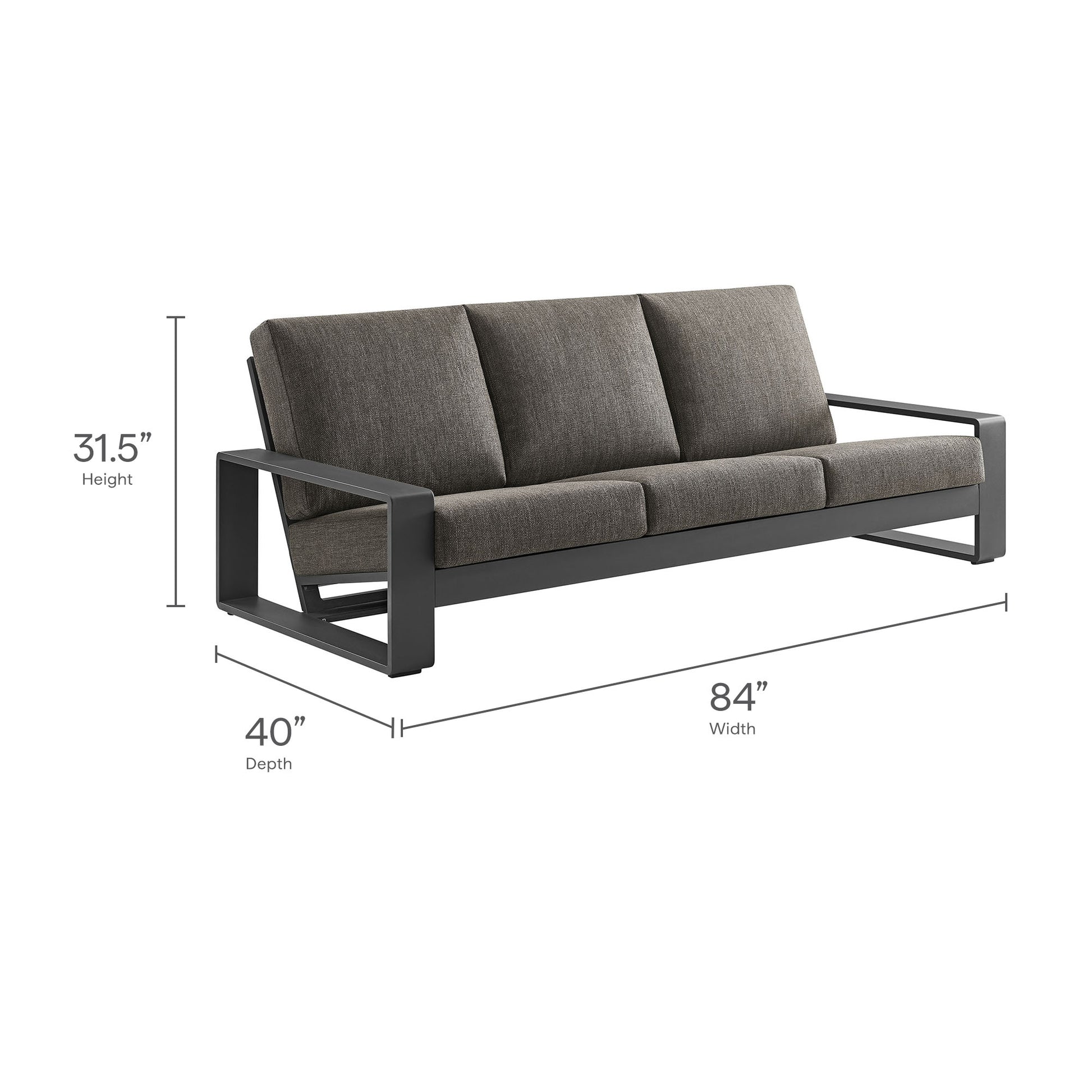 Lirienne Outdoor Patio Aluminum Sofa by Modway - Best Buy Furniture