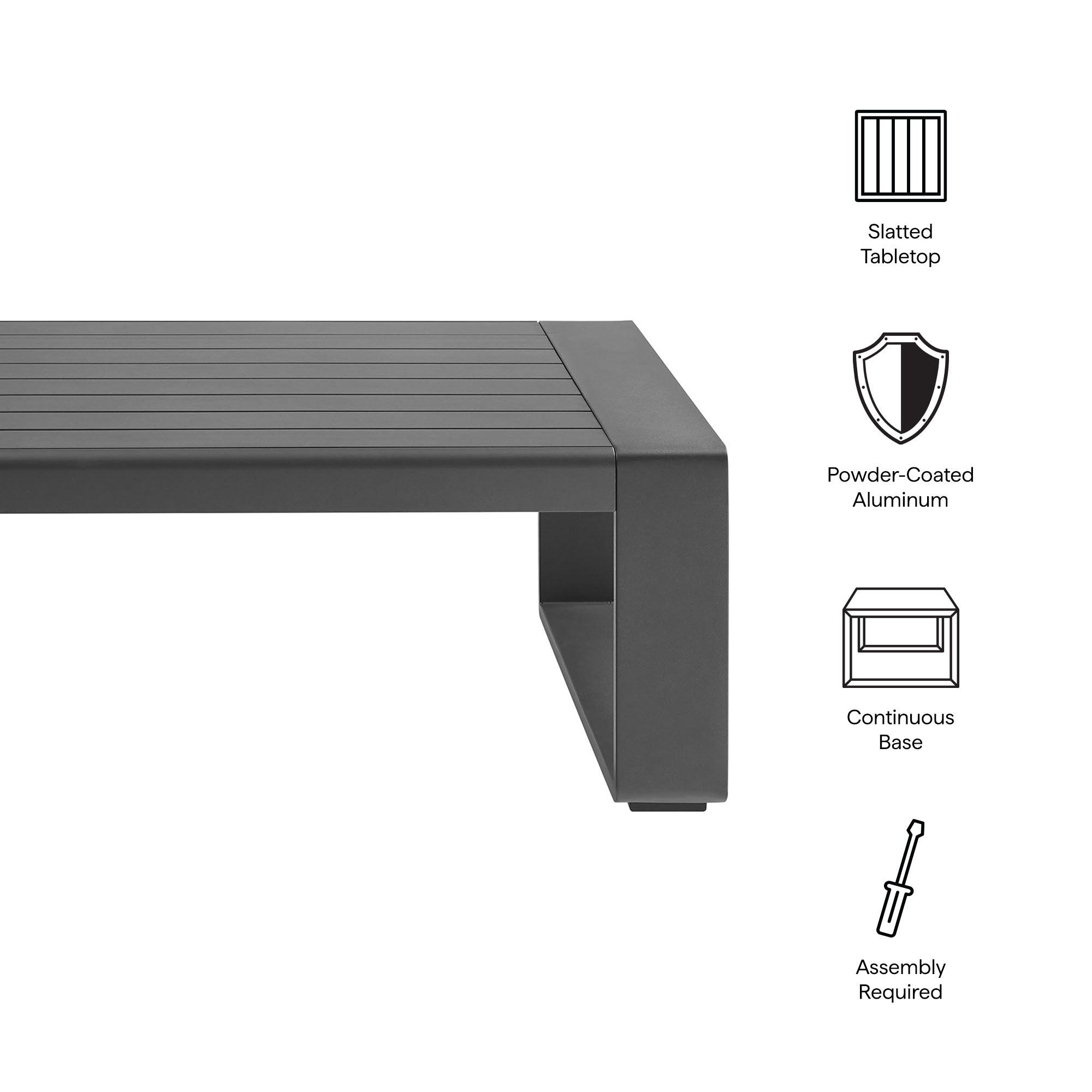 Lirienne Outdoor Patio Aluminum Coffee Table by Modway - Best Buy Furniture