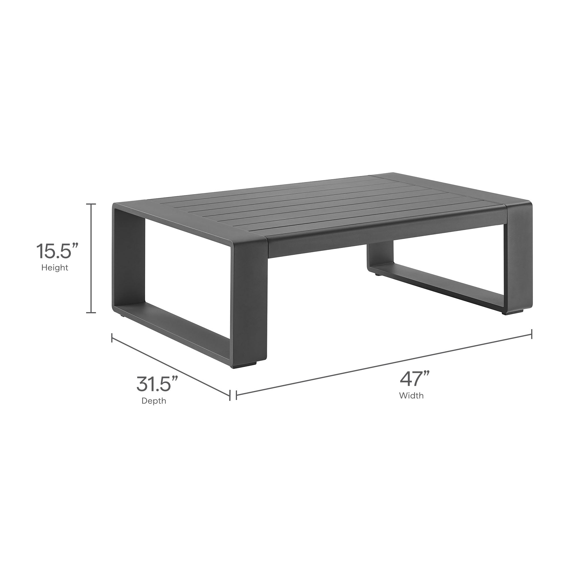 Lirienne Outdoor Patio Aluminum Coffee Table by Modway - Best Buy Furniture