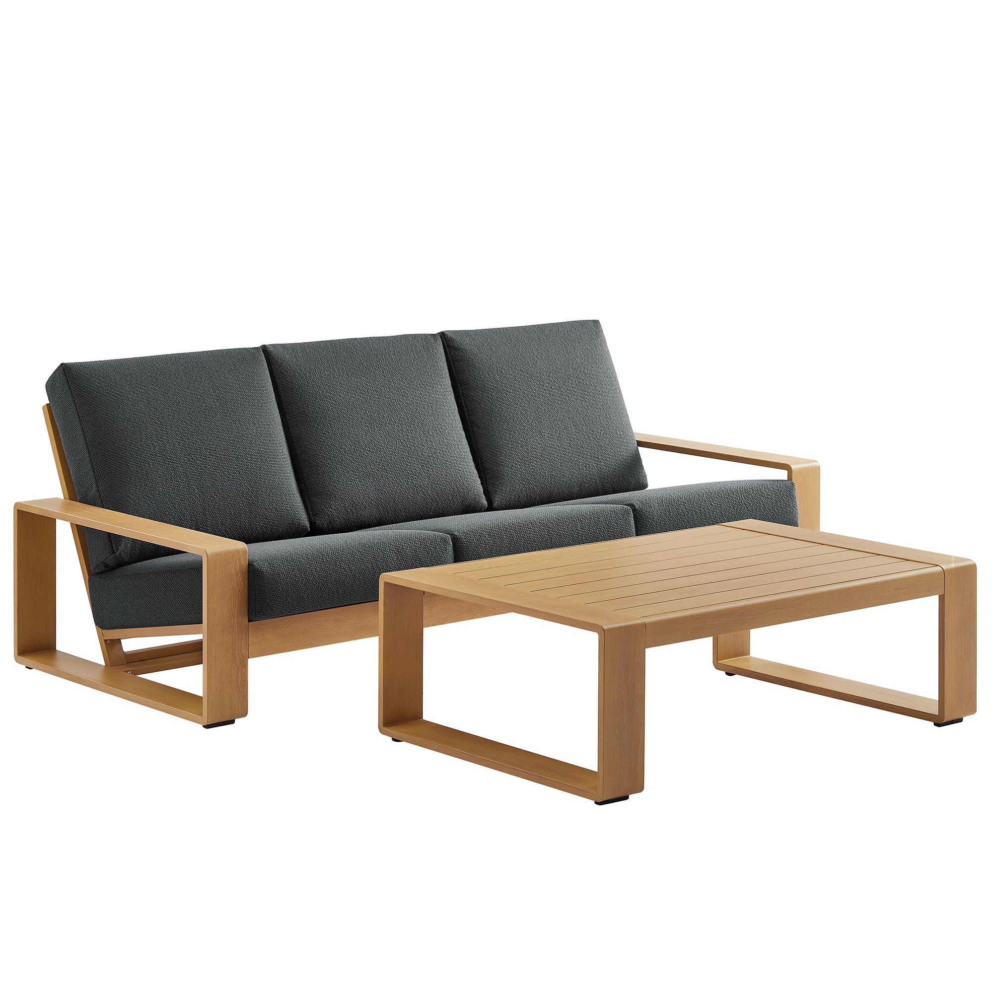 Lirienne 2-Piece Outdoor Patio Aluminum Faux Wood Furniture Set by Modway - Best Buy Furniture