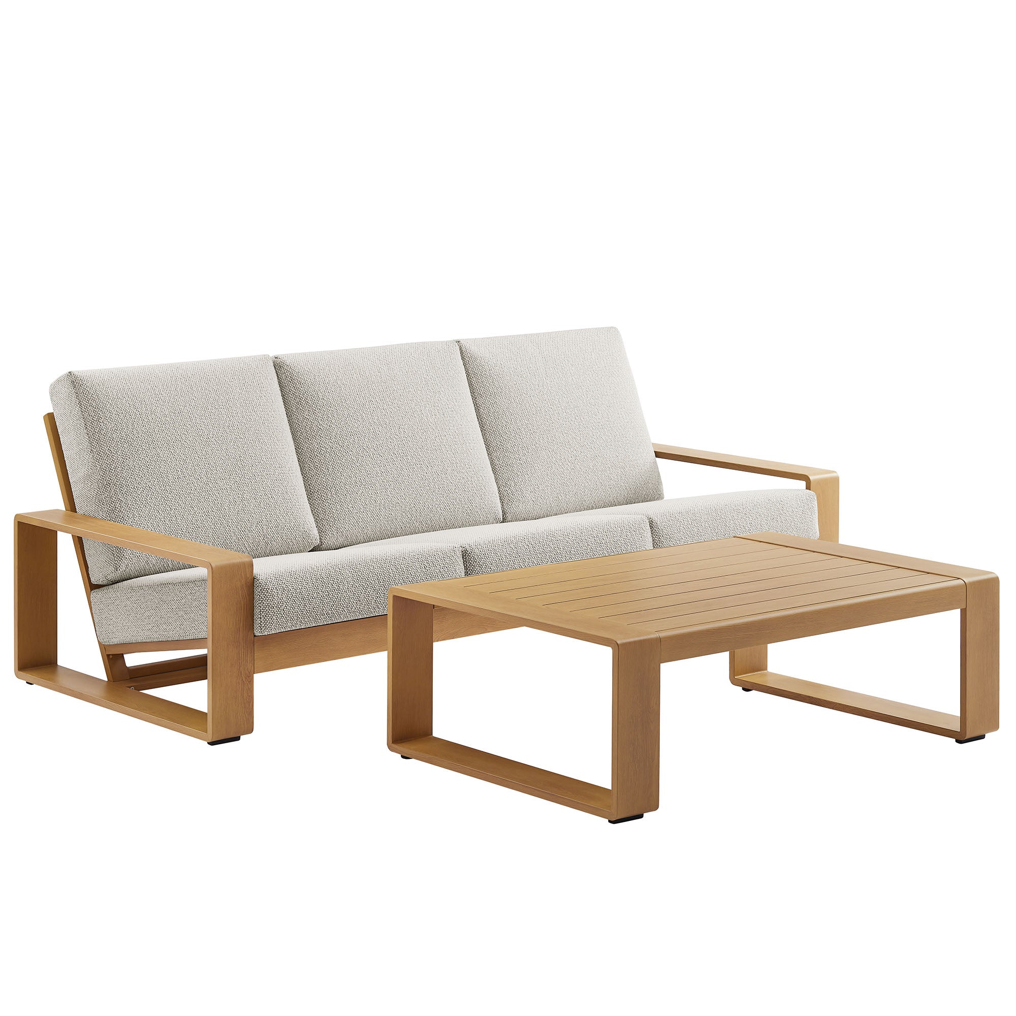 Lirienne 2-Piece Outdoor Patio Aluminum Faux Wood Furniture Set by Modway - Best Buy Furniture