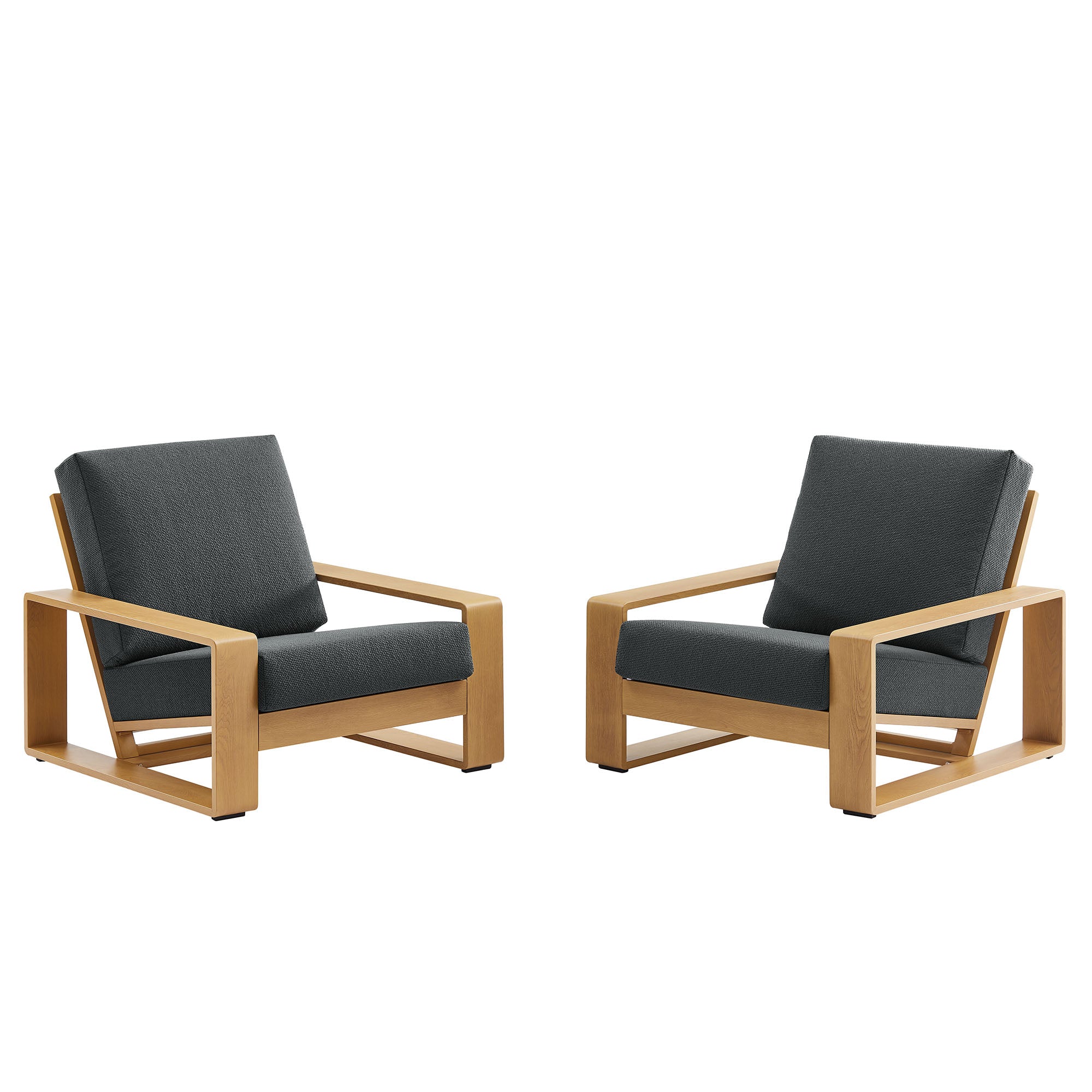 Lirienne Outdoor Patio Aluminum Faux Wood Armchairs Set of 2 by Modway - Best Buy Furniture