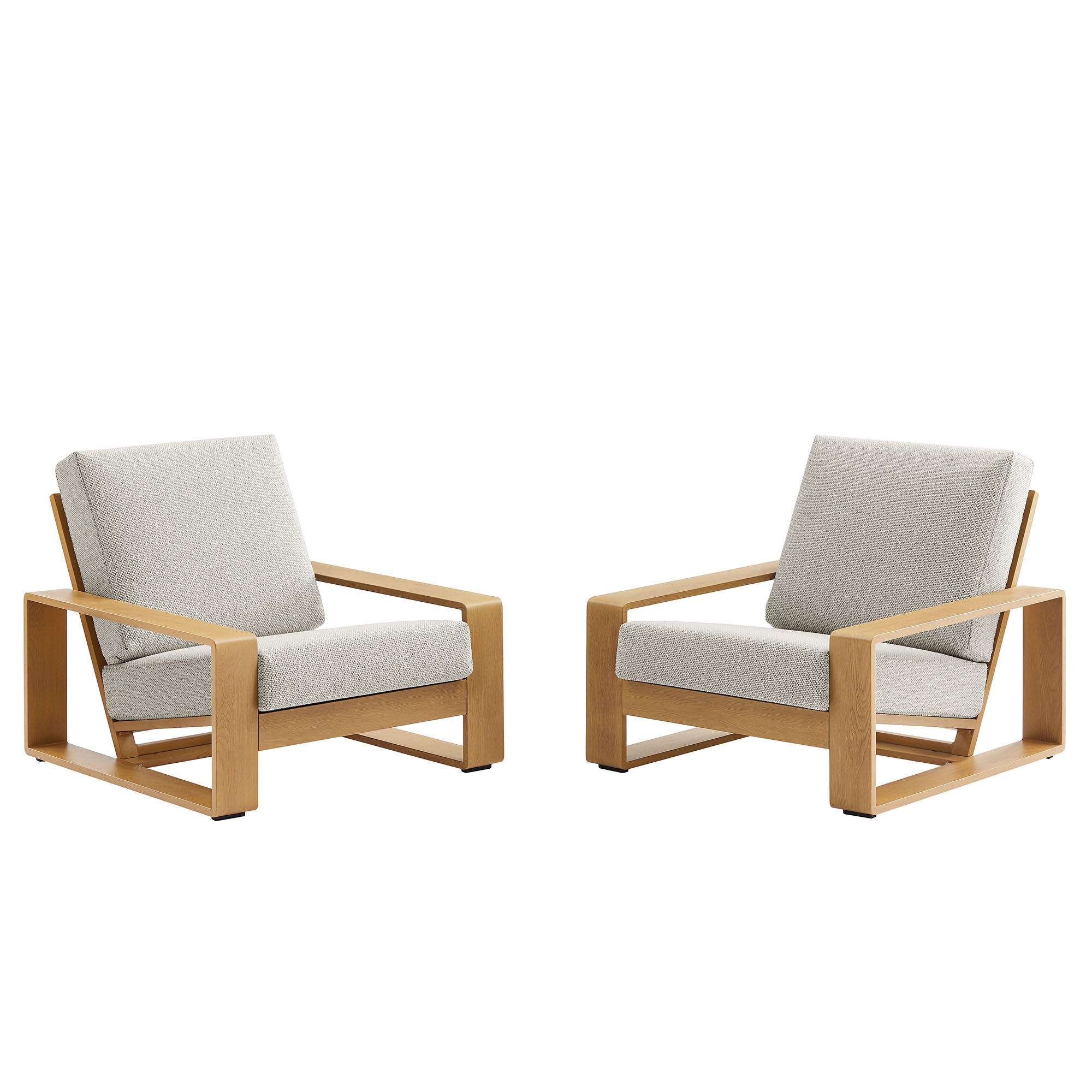 Lirienne Outdoor Patio Aluminum Faux Wood Armchairs Set of 2 by Modway - Best Buy Furniture